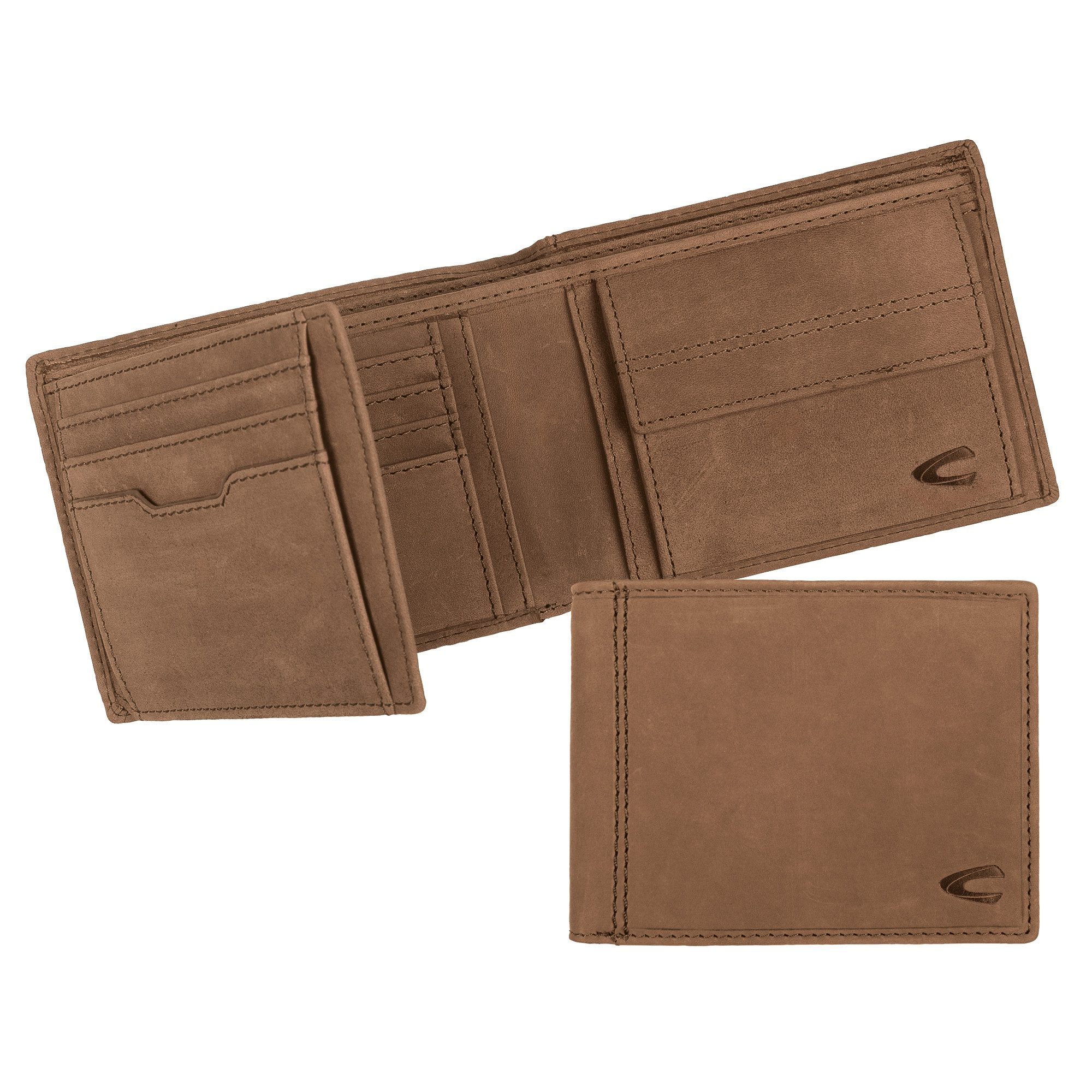 camel active Portemonnee VIETNAM van robuust hunter-leer en dubbele decoratieve stiksels met rfid-bescherming