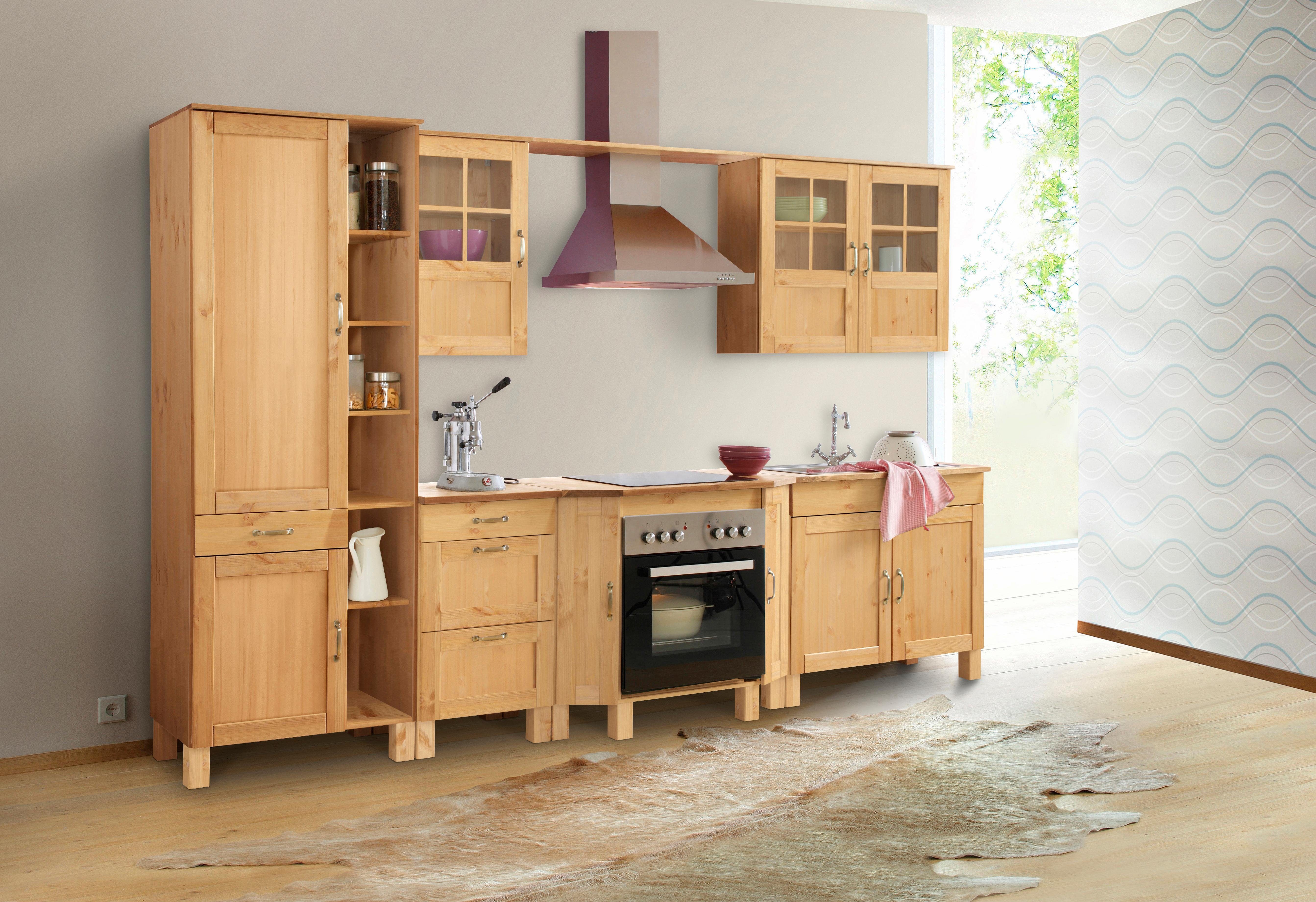 Home affaire Keukenblok Alby Breedte 325 cm, van massief grenenhout, zonder E-apparaten