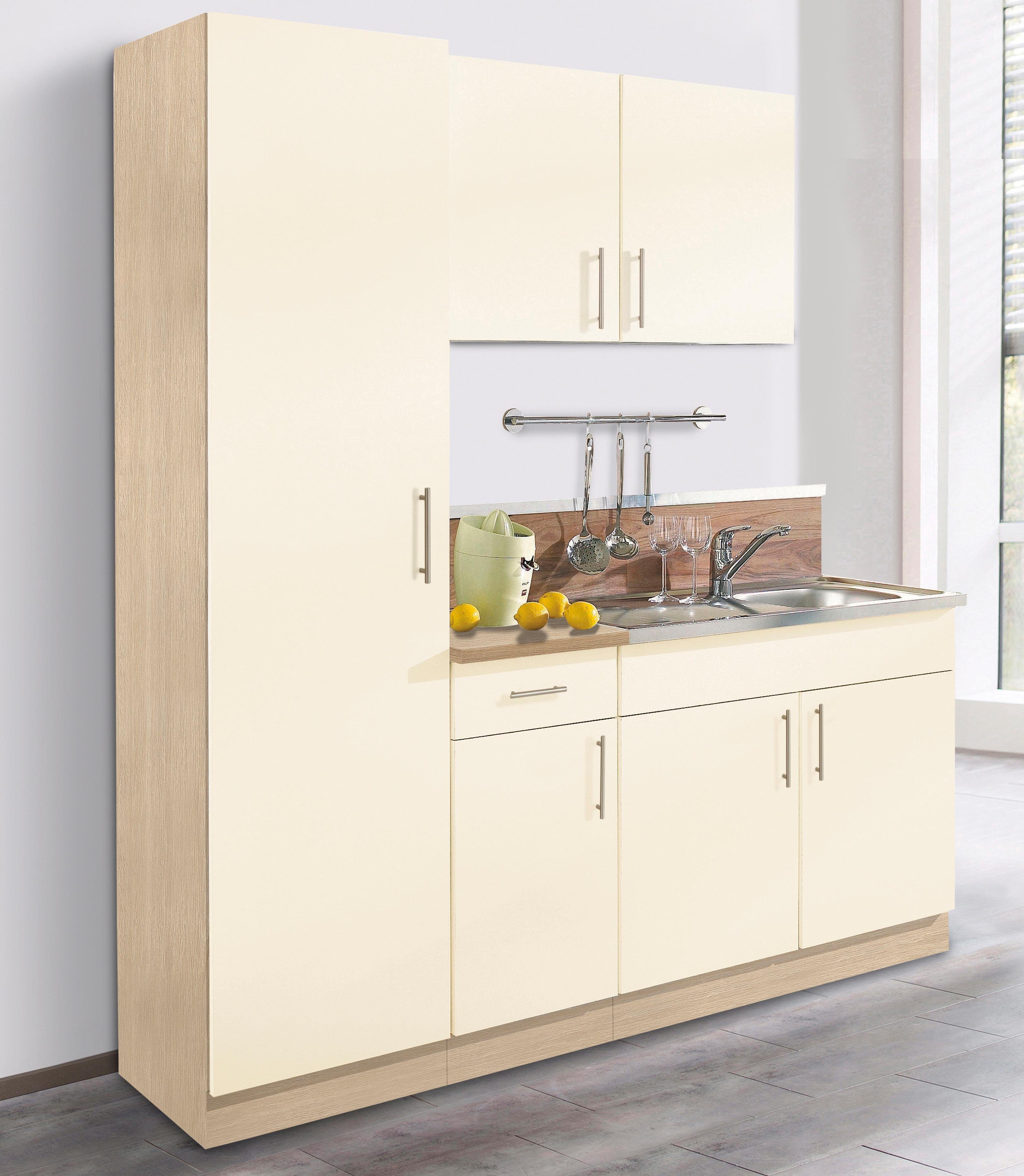 wiho Küchen Keuken Kiel Breedte 190 cm met 28 mm dikke werkblad, diepte 50 cm