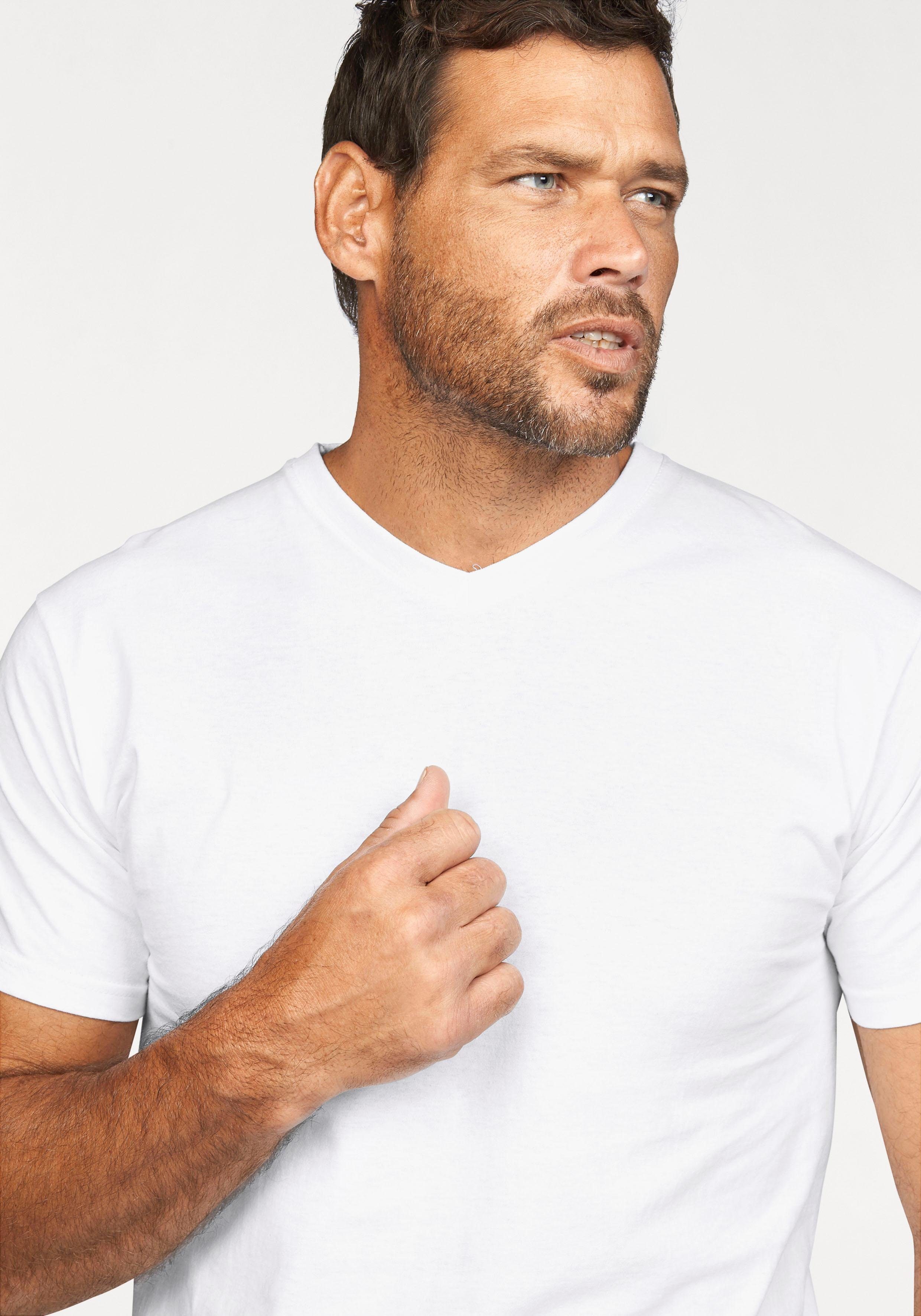 Fruit of the Loom T-shirt met v-hals (set, 2-delig)