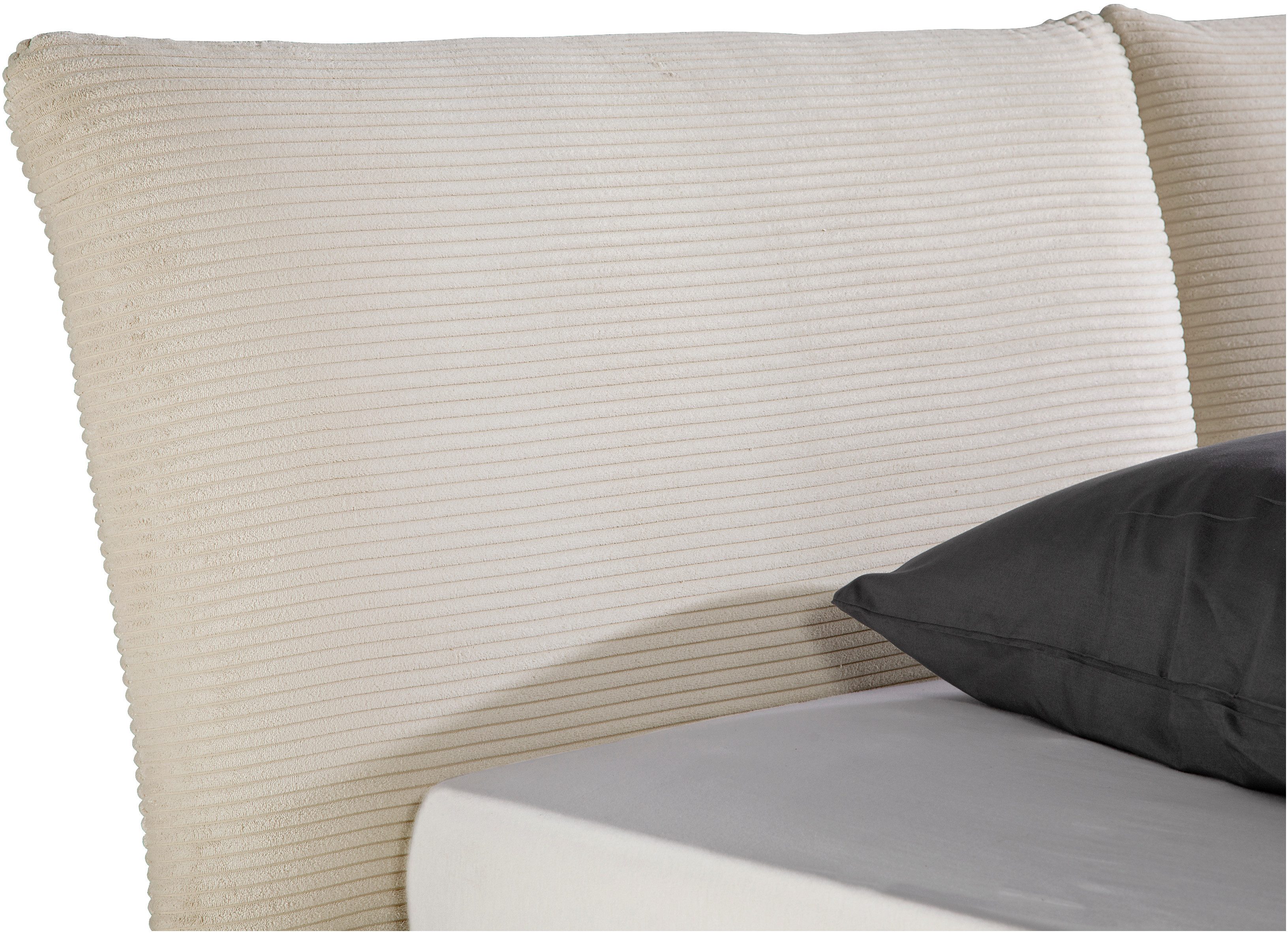 Maintal Gestoffeerd bed Wiesenbach, met cord-stof optioneel in hardheidsgraad h2, h3 of h4