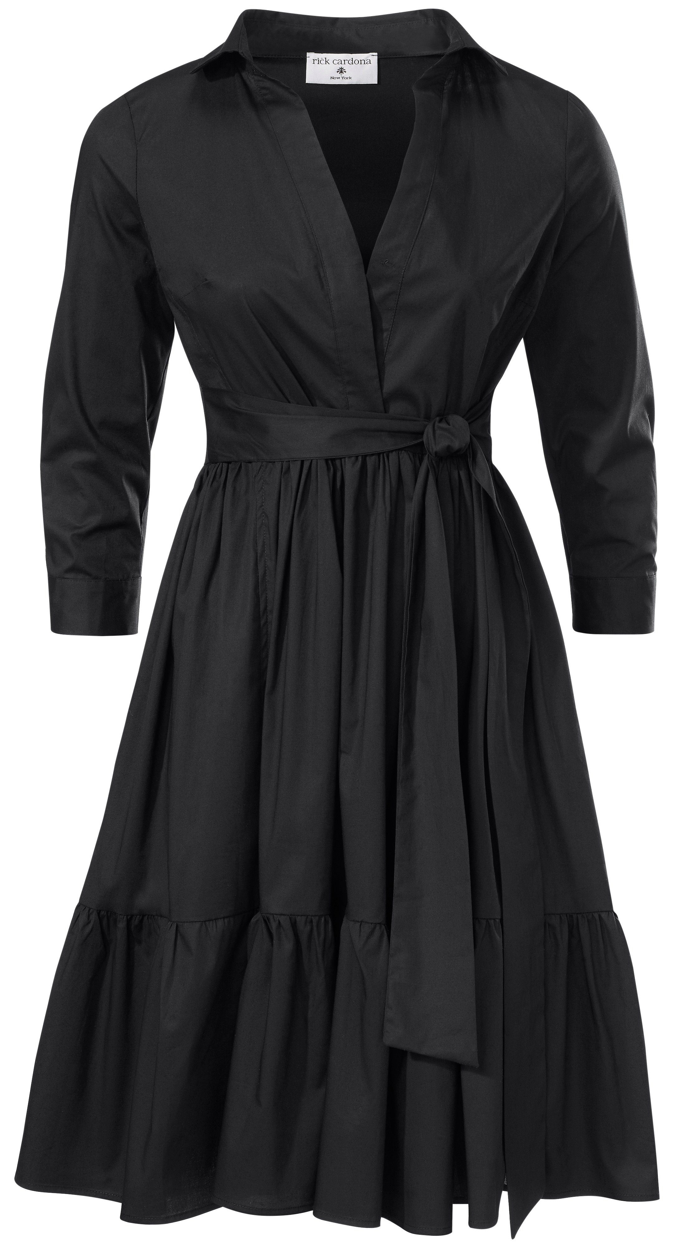 jurk met overhemdkraag zwart