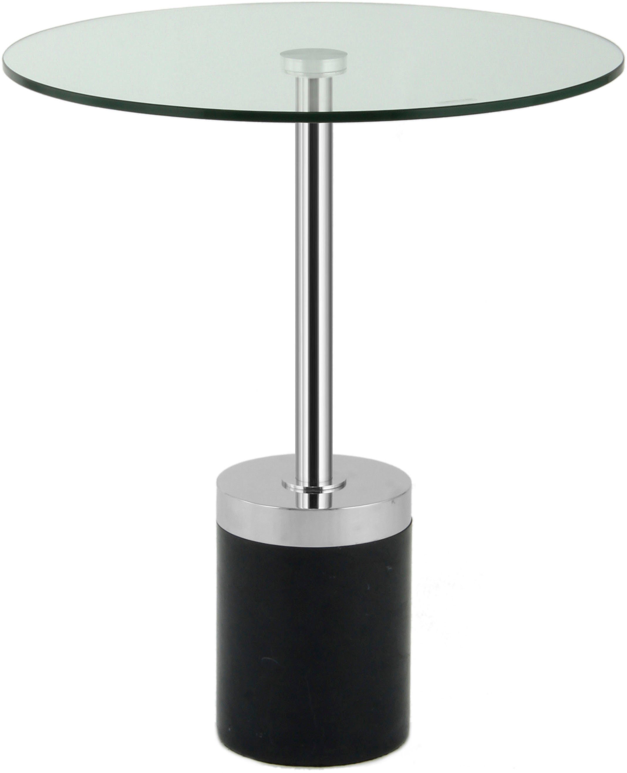 Kayoom Bijzettafel Lana 125, robuust glasblad, basis in marmerlook robust, onderhoudsvriendelijk, van hoge kwaliteit, geschikt voor buiten en binnen (1 stuk)
