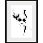 leonique wanddecoratie tekening sunglasses 30-40 cm, ingelijst wit