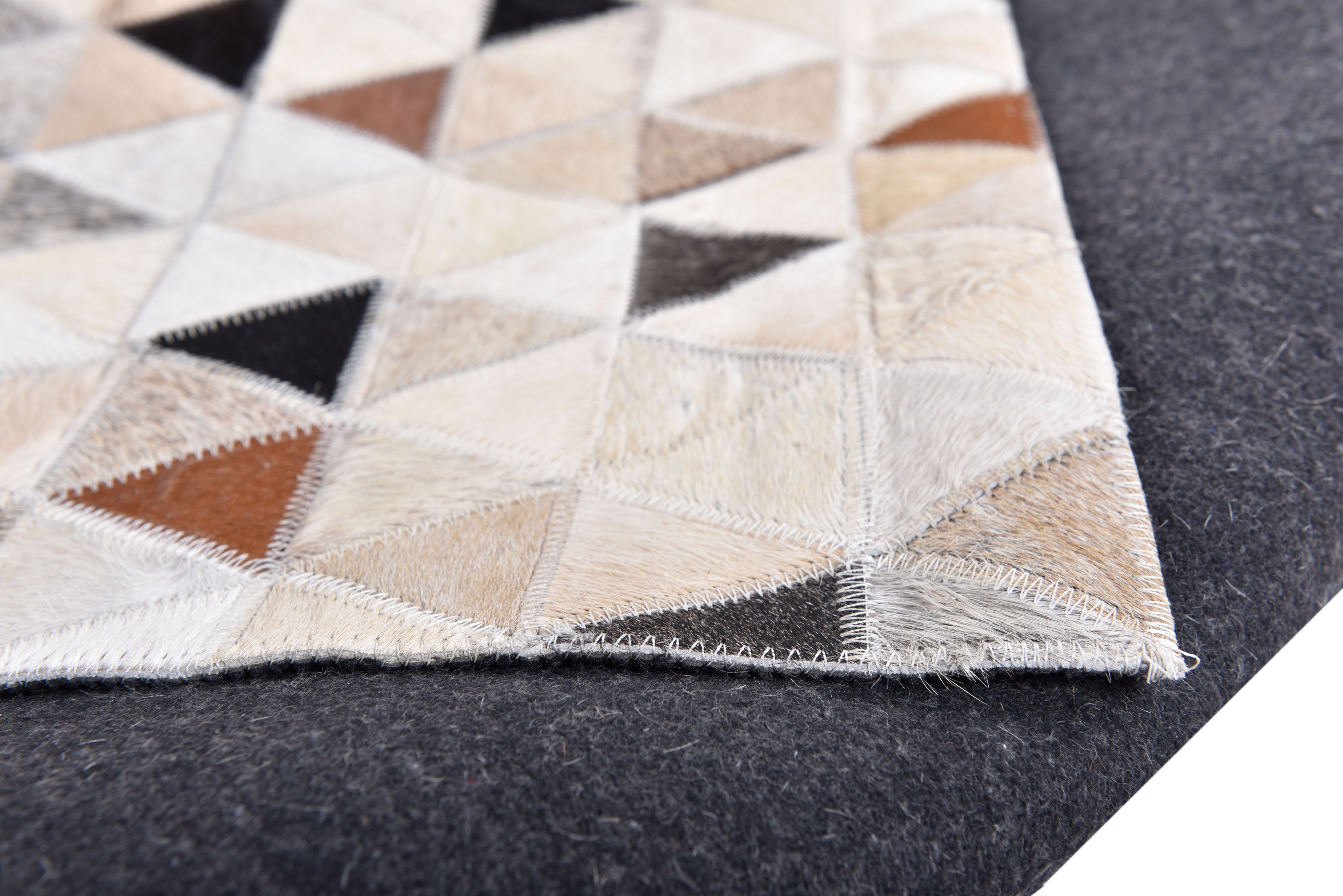 THEKO Vachtvloerkleed Kobe Patchwork, met de hand genaaid, echte runderhuid in natureltinten