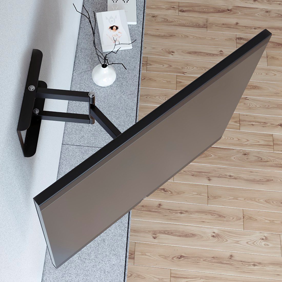 Hama Tv-wandhouder Wandbeugel universeel voor televisies, 32 43 50 55 65 inch, tot 35 kg