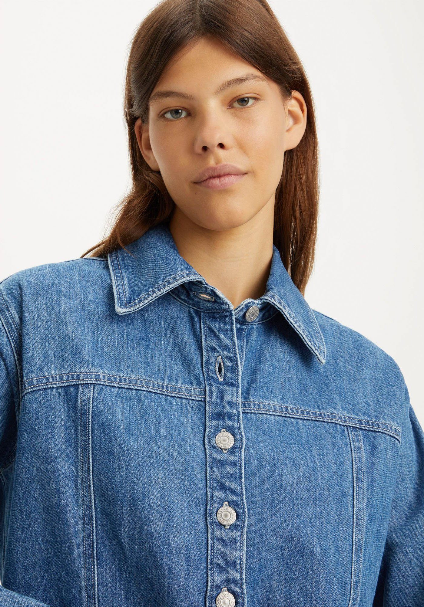 Levi's® Jeans jurk Shay in een lichte used-look, met knoopsluiting over de gehele lengte