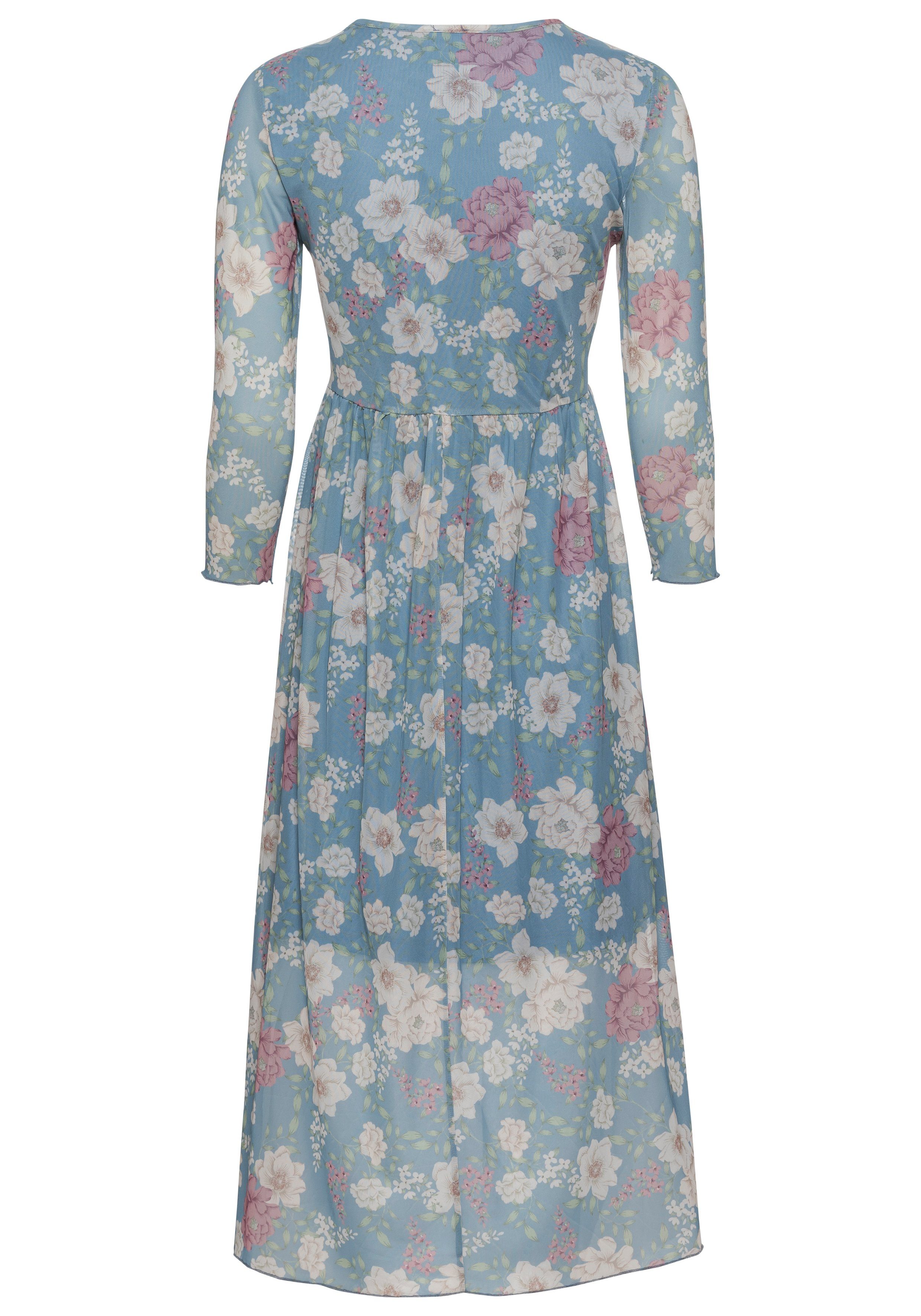 Laura Scott Meshjurk kuitlang, uitlopend, van mesh, 3/4-mouwen