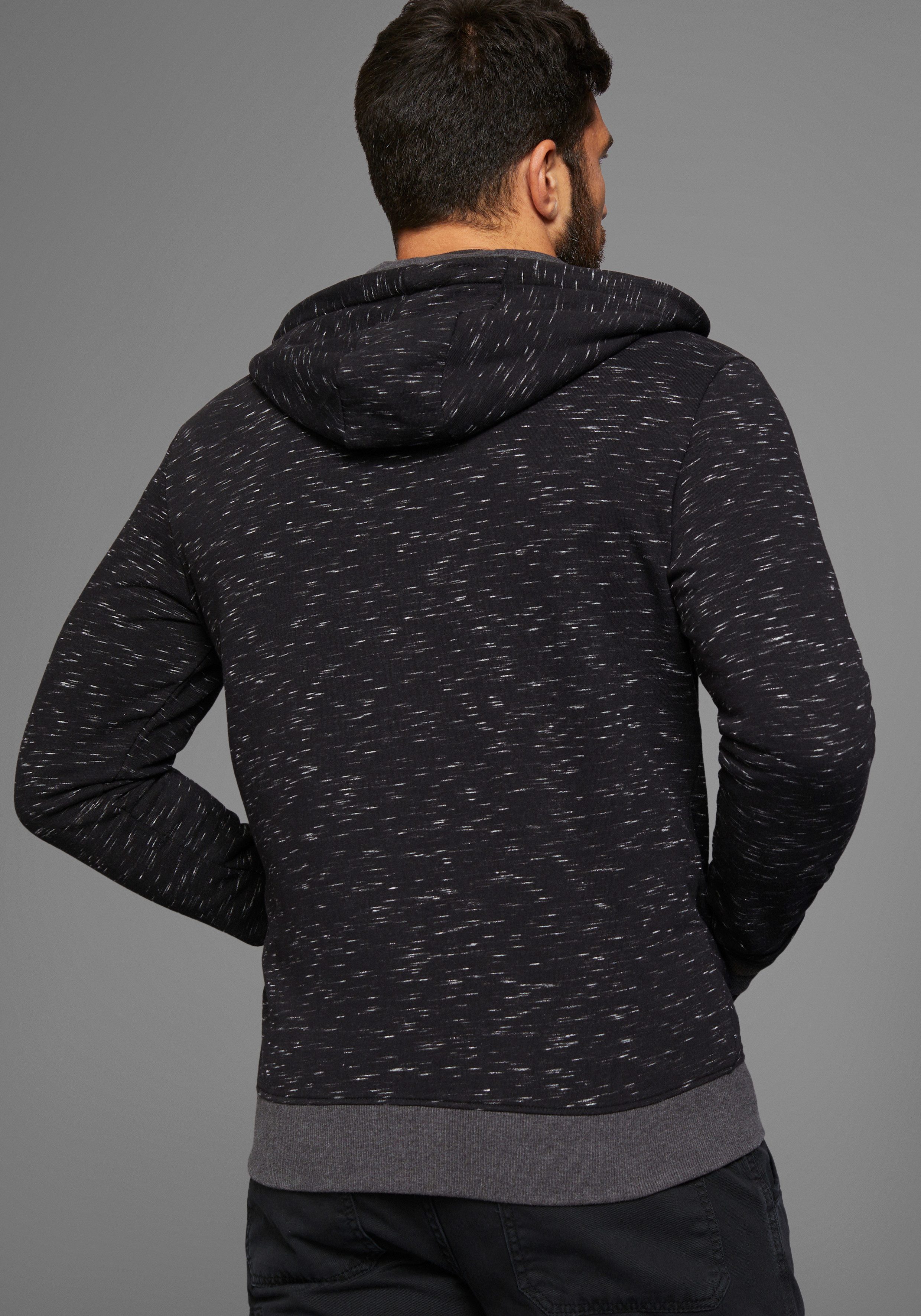 Man's World Capuchonsweatvest met logo op borsthoogte nieuwe collectie