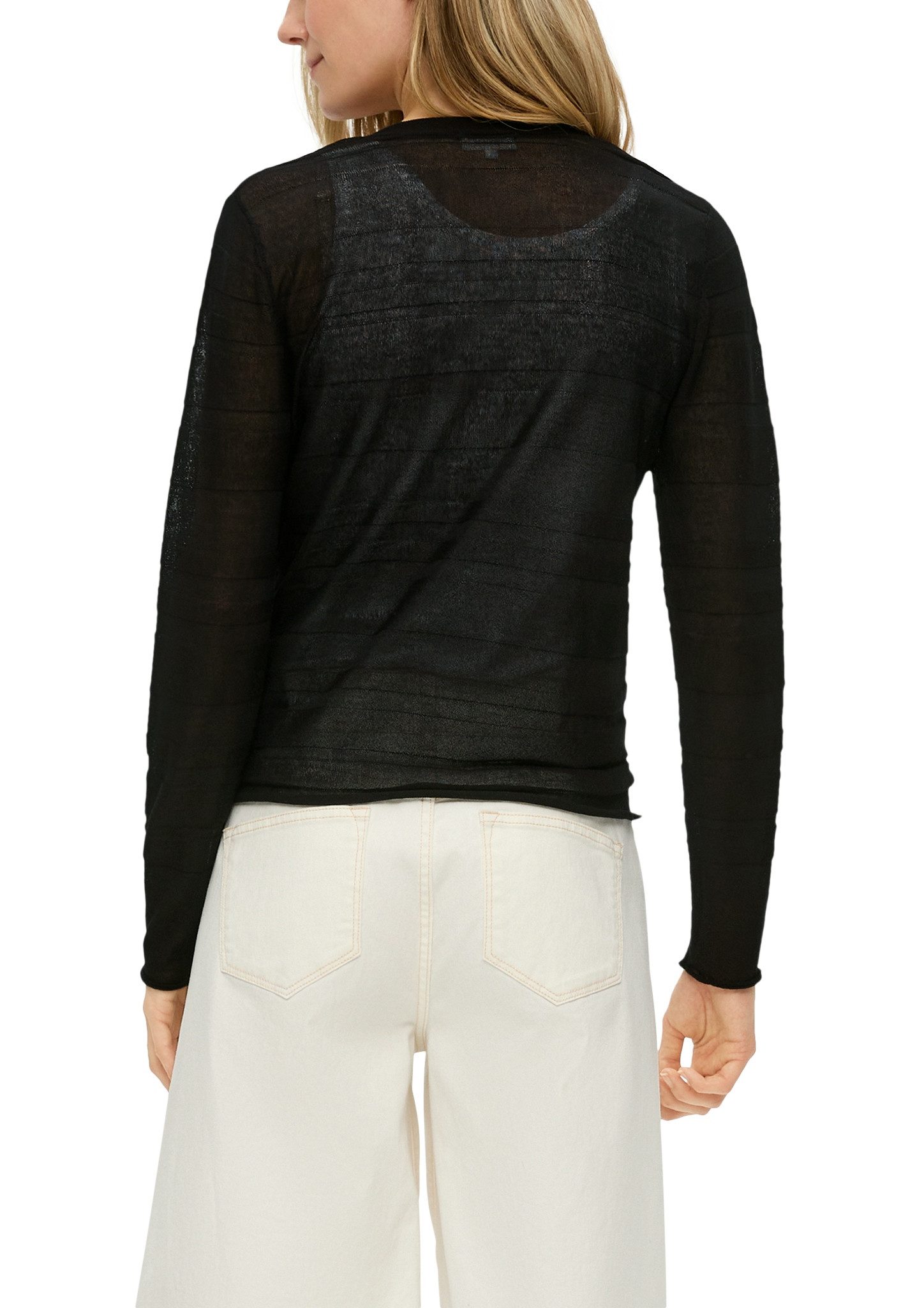 s.Oliver Cardigan met patroonstructuur en zonder sluiting