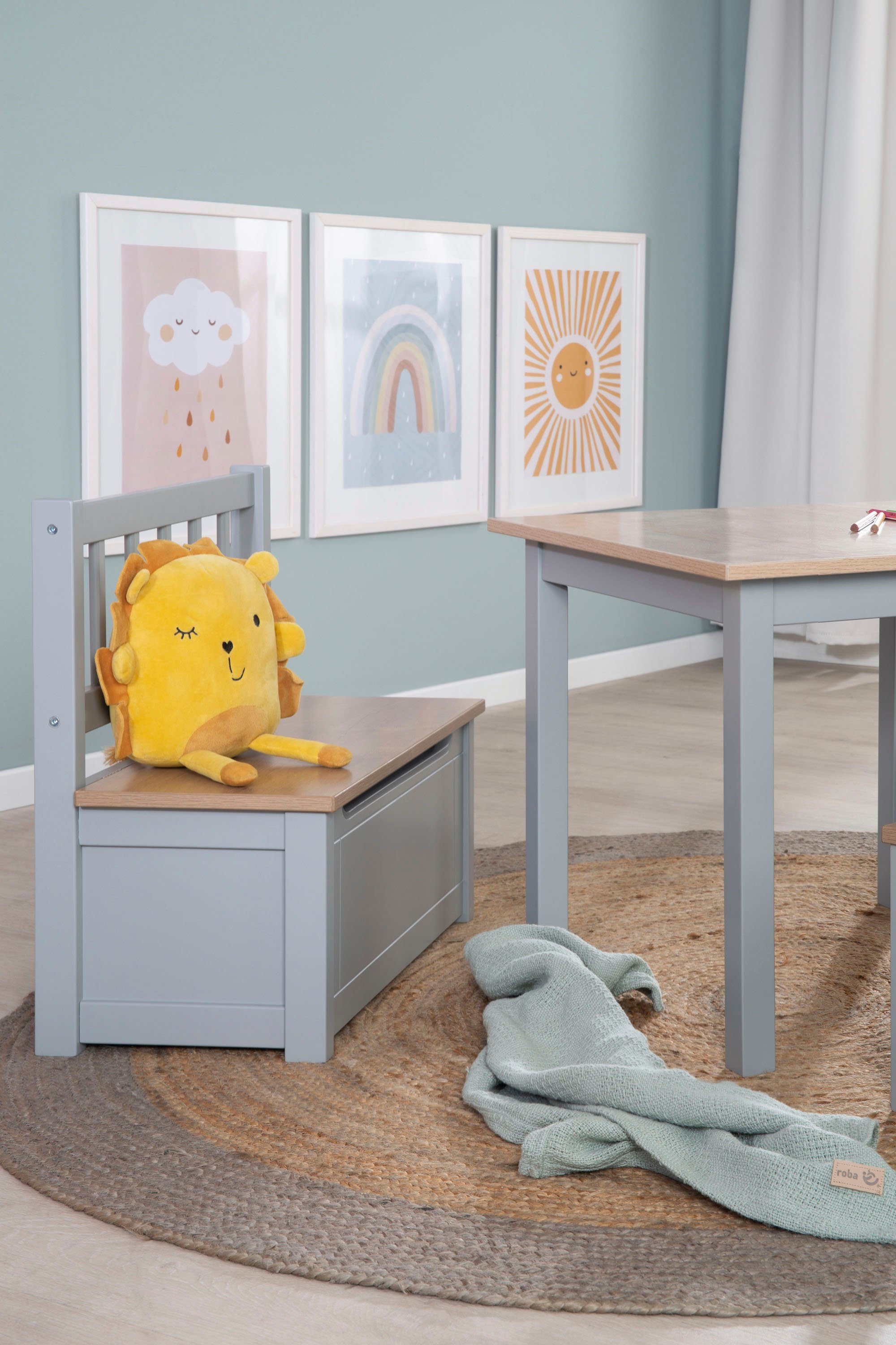Roba® Kistbank Woody, ecru & taupe