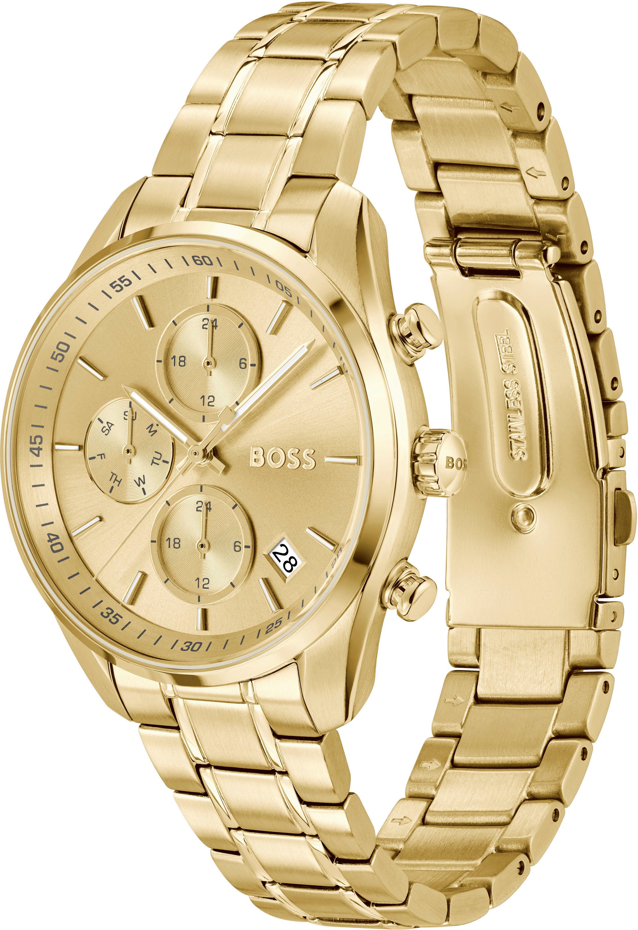 Boss Multifunctioneel horloge GRAND TOUR LADIES Quartzhorloge, horloge, damenuur, roestvrijstalen band