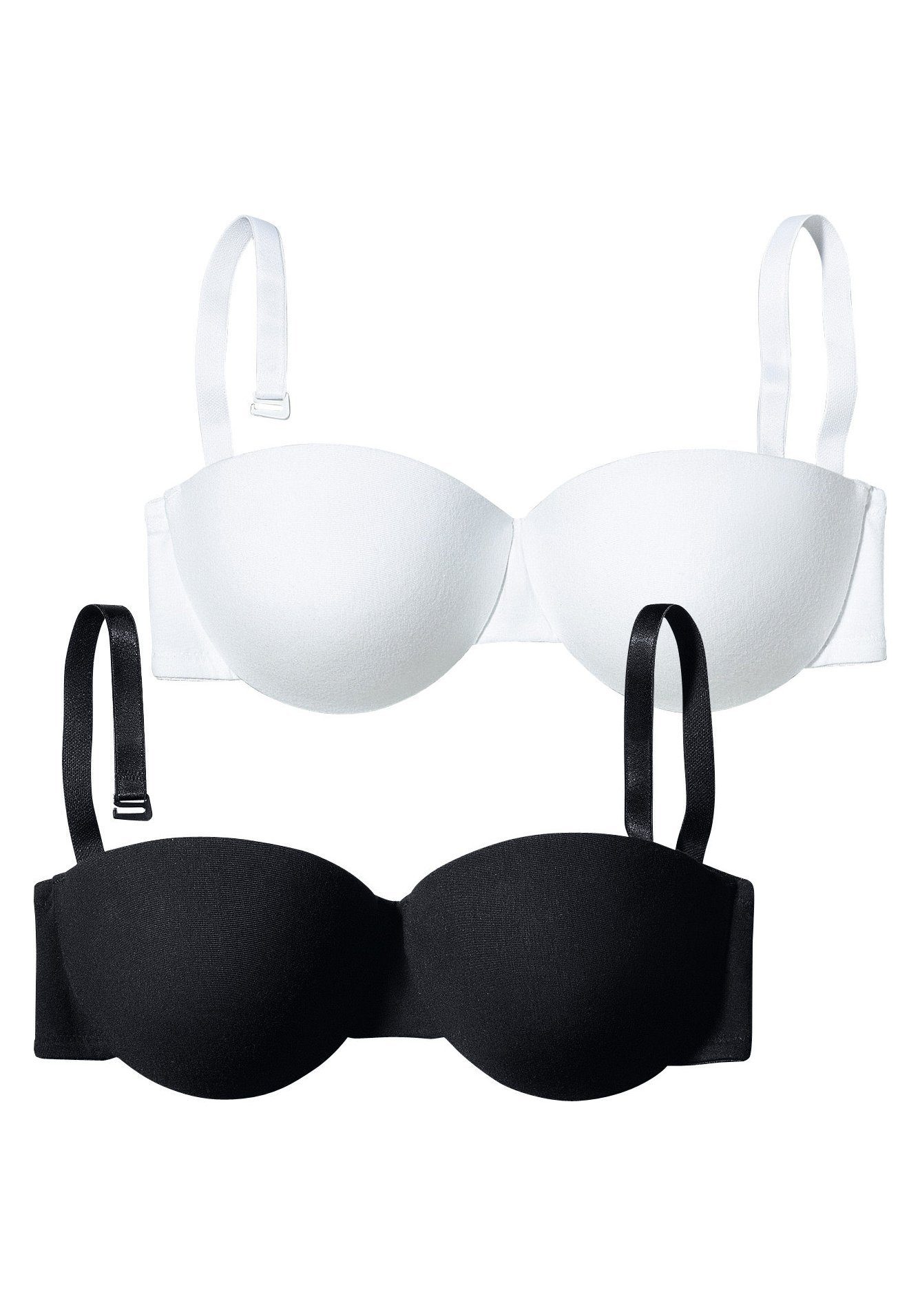 Petite fleur Beugel-bh met afneembare bretels van katoen (Set van 2)