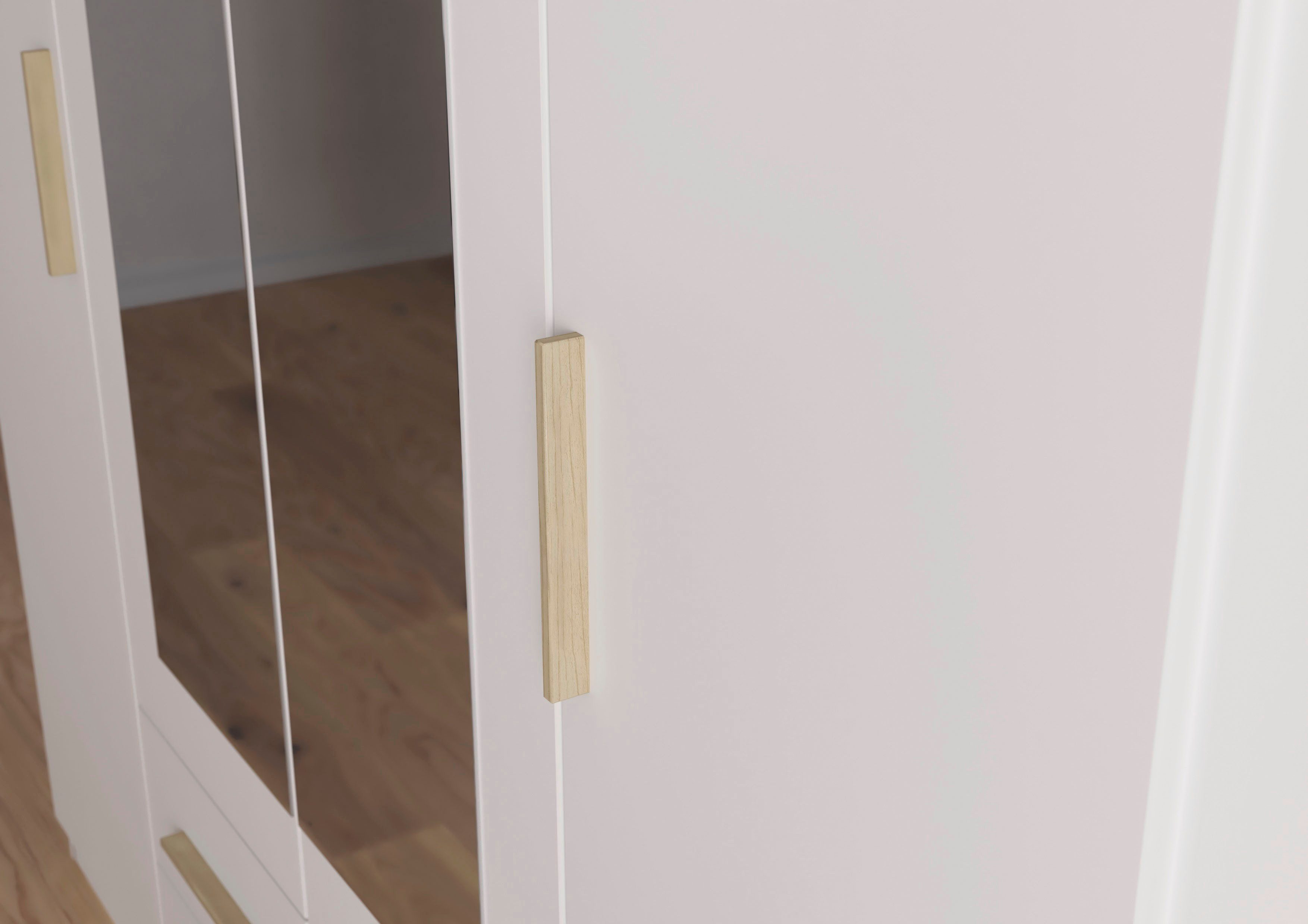 rauch Draaideurkast Kledingkast garderobe KREFELD optioneel met spiegel met 3 greepvarianten, incl. praktische lades made in germany
