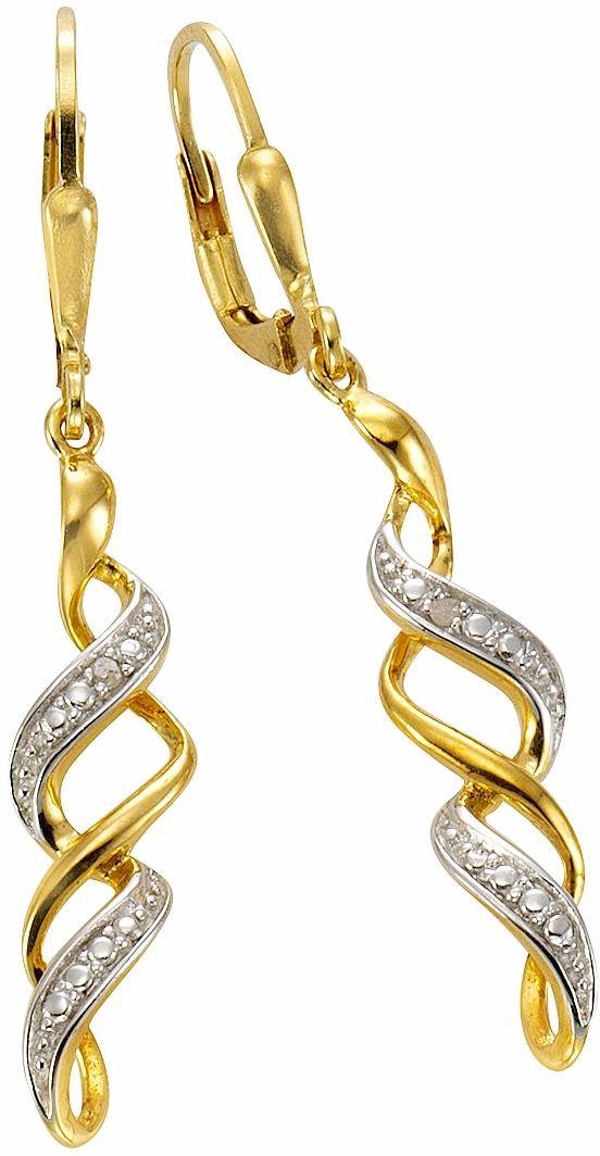 Firetti Paar oorhangers Sieraad Geschenk Zilver 925 Oorsieraden Patentsluiting dames oorbellen goud