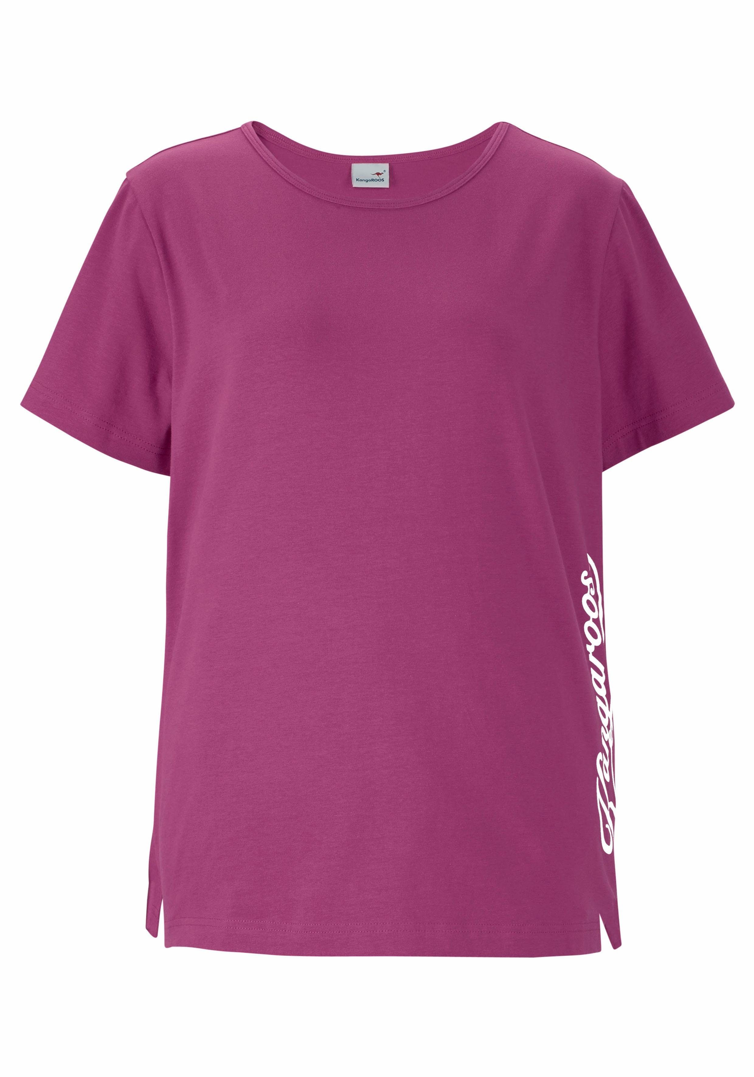 KangaROOS T-shirt Korte mouwen, figuurvolgend, effen, ronde hals, casual