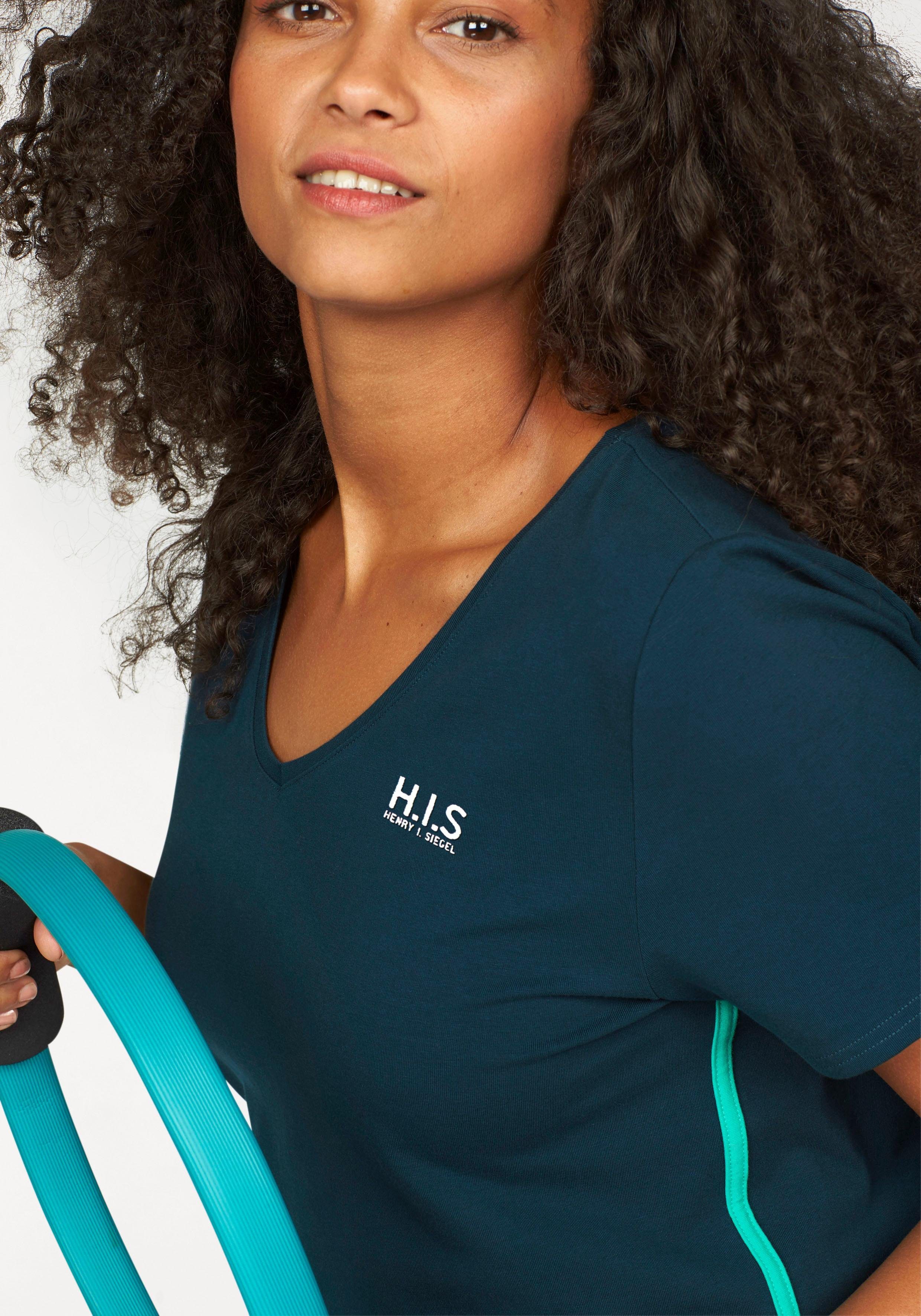 H.I.S T-shirt Korte mouwen, figuurvriendelijke snit, effen, V-hals