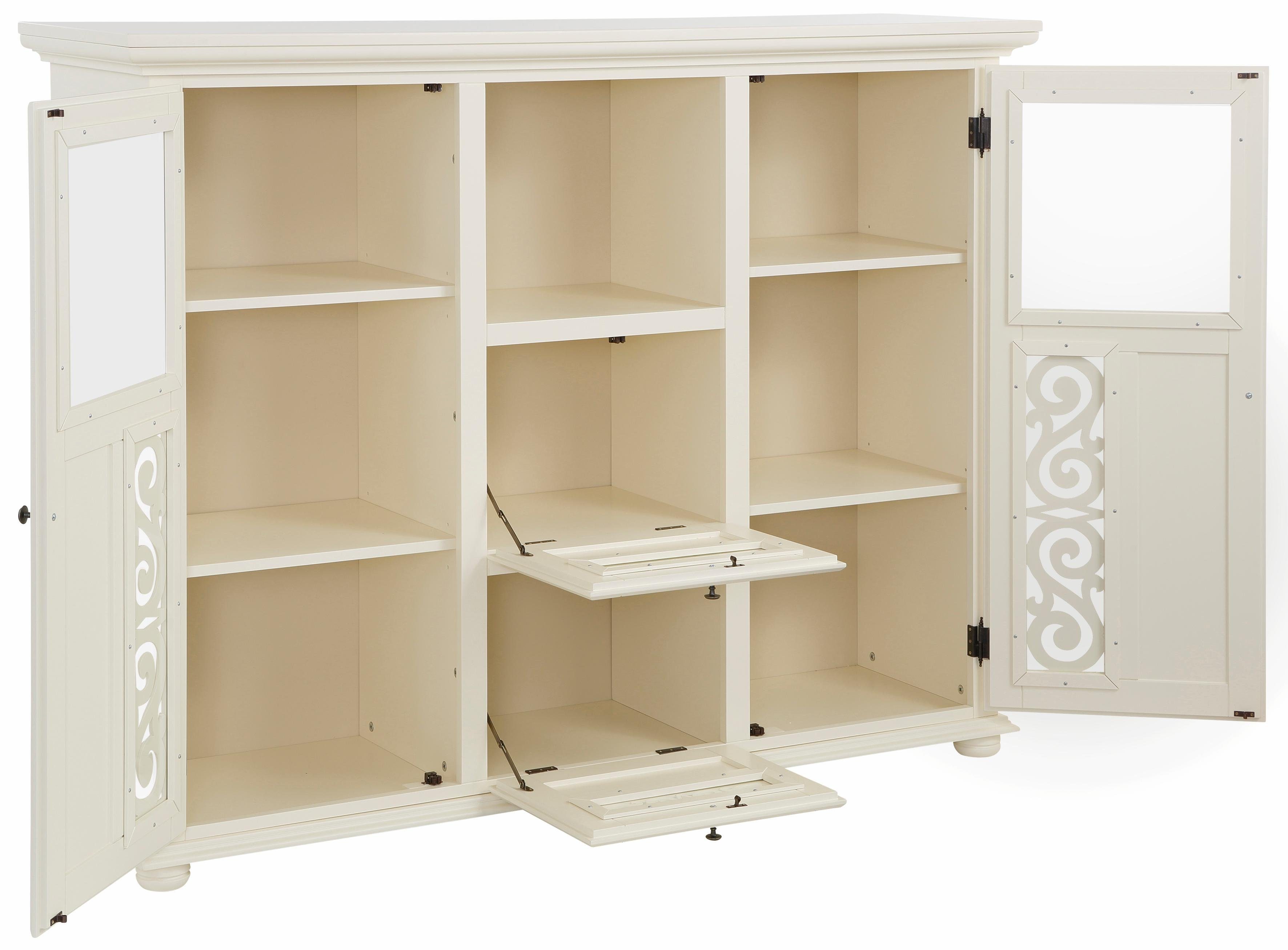 Home affaire Highboard Arabeske Vitrine in houtlook, met frezingen op de deurfronten, breedte 160 cm