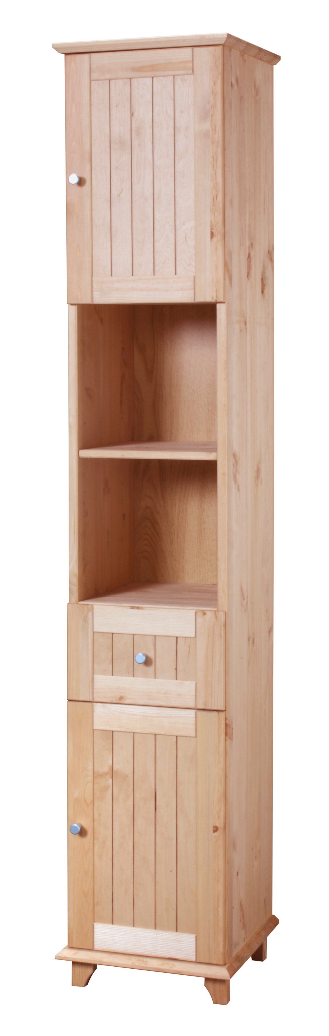 welltime Hoge kast Venezia rustiek Breedte 33 cm, van hoogwaardig hout hoge kasten beige