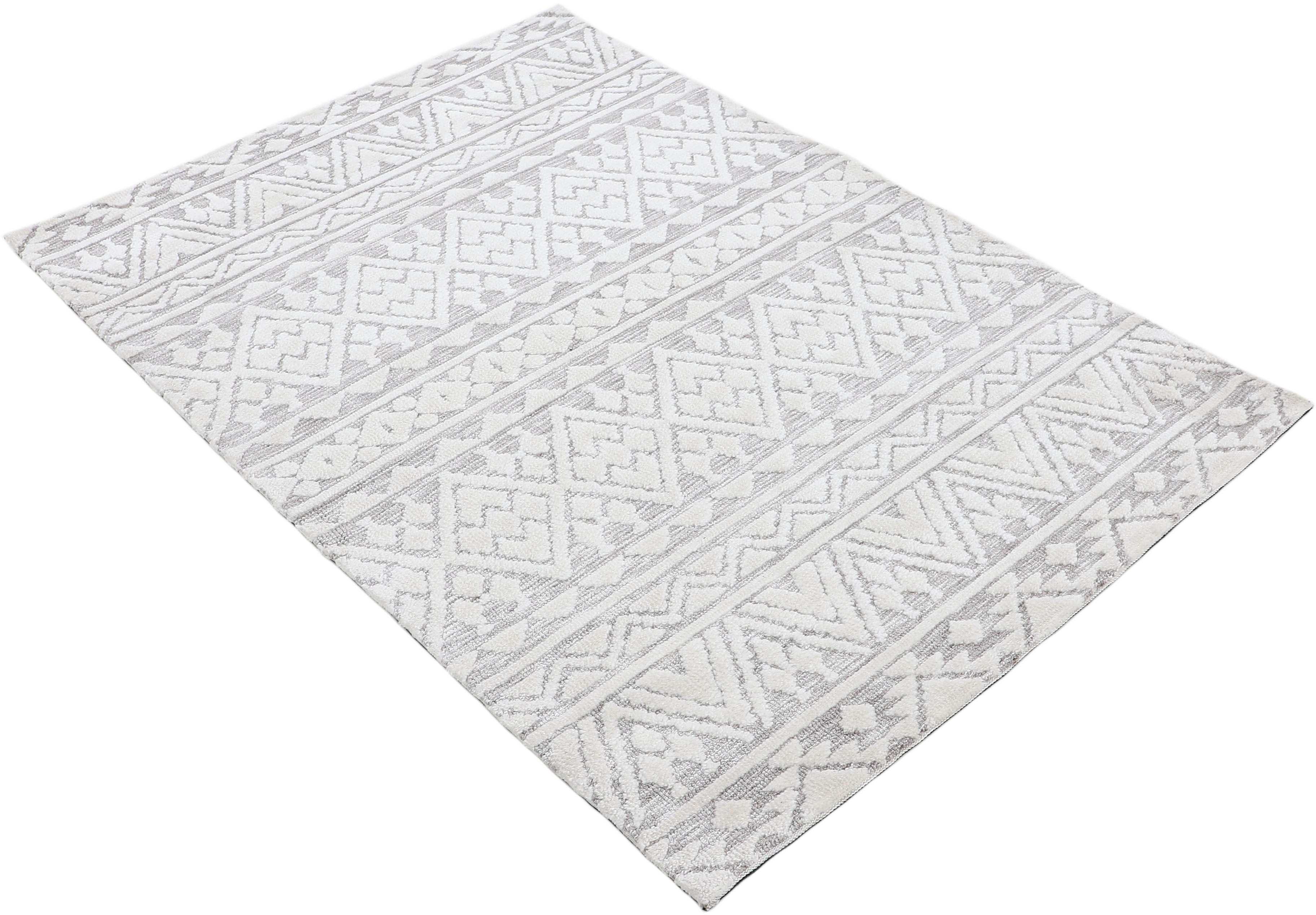 carpetfine Vloerkleed Holly 2 Ruitmotief, hoog-laag structuur, woonkamer