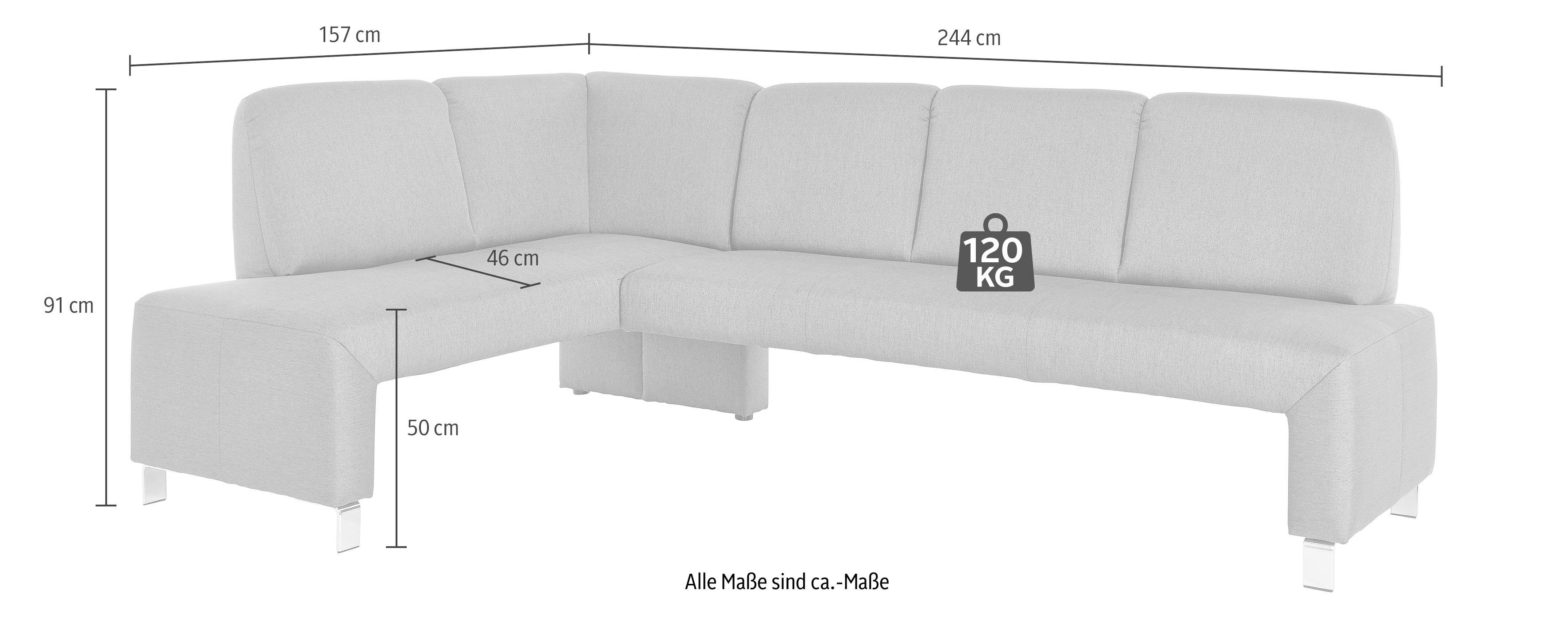 exxpo - sofa fashion Hoekbank Intenso, veel bekledingsstoffen Cord, leer, structuur 244/157 cm (B/D)