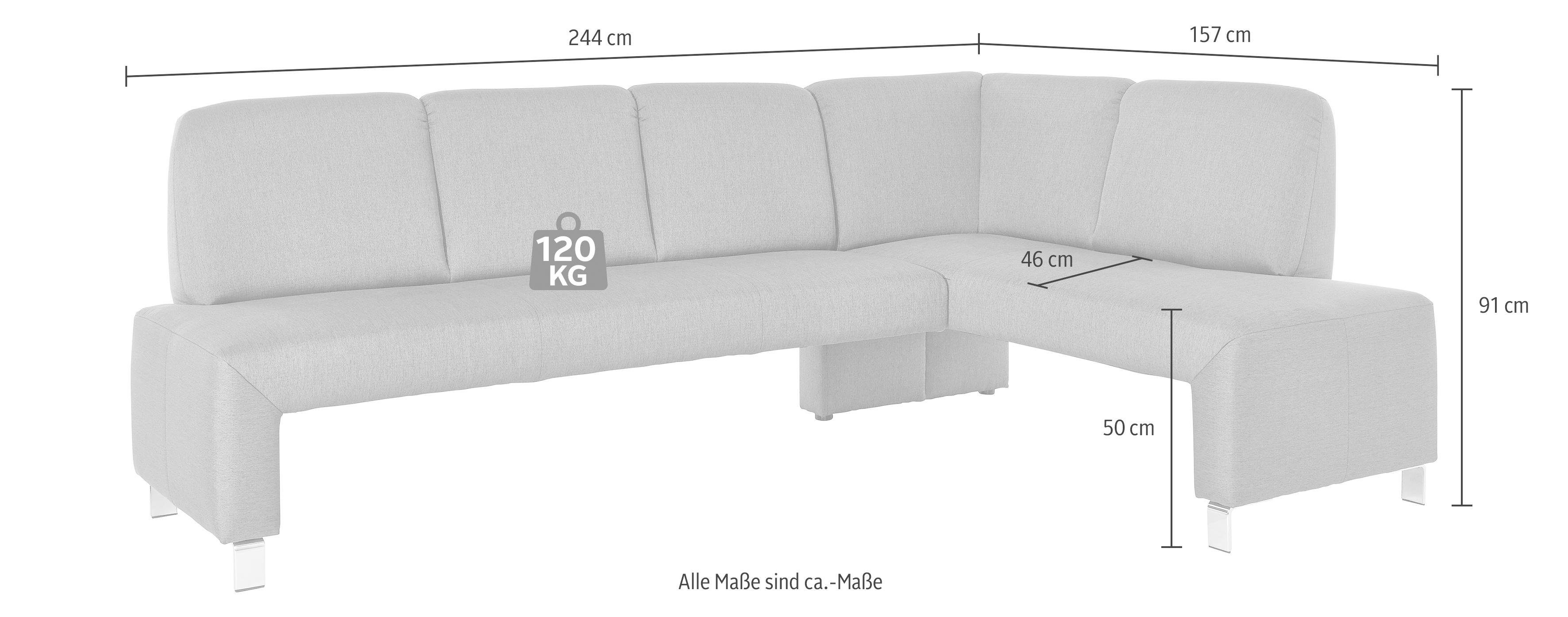 exxpo - sofa fashion Hoekbank Intenso, veel bekledingsstoffen Cord, leer, structuur 244/157 cm (B/D)