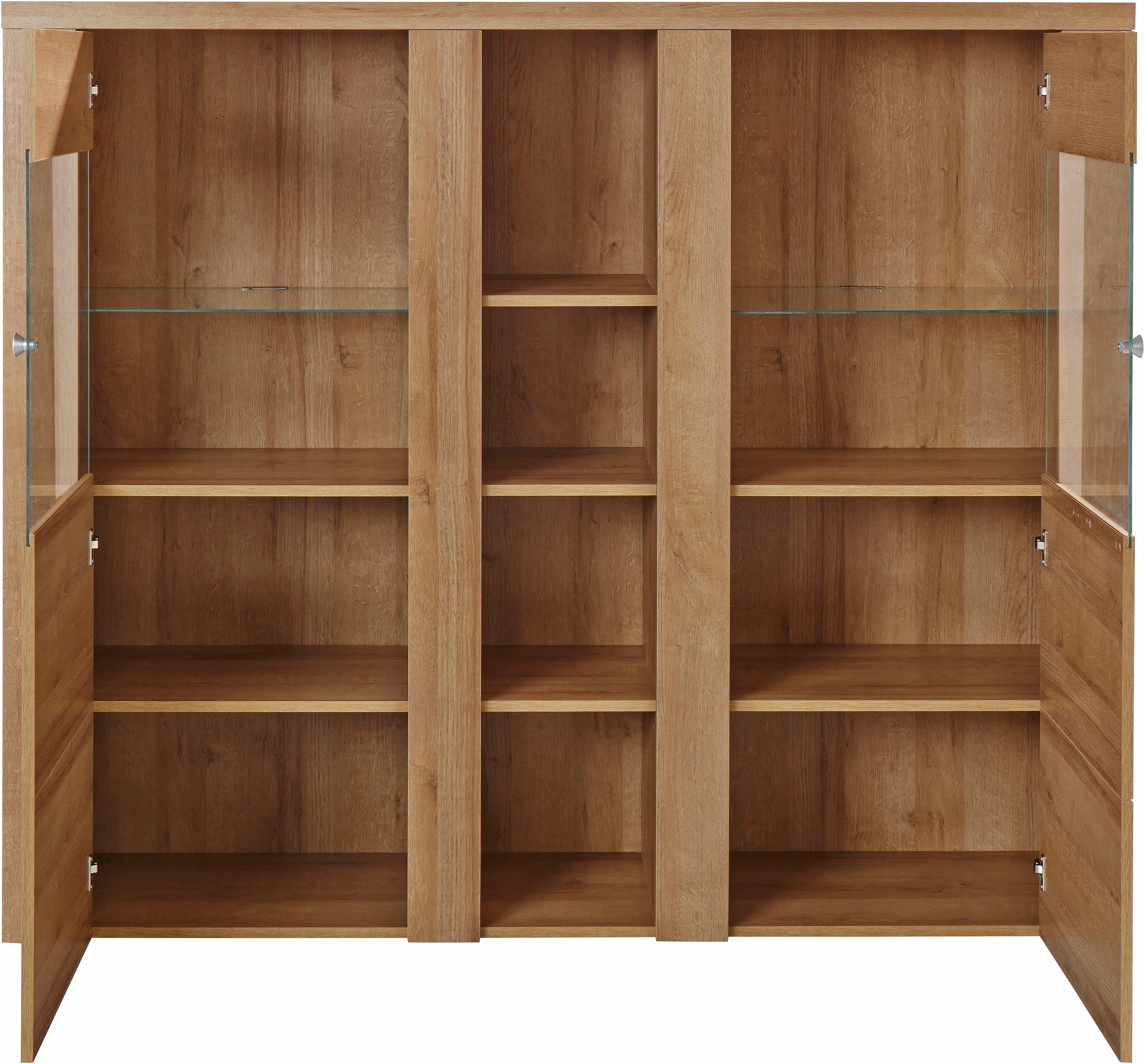 Home affaire Highboard Larona, tijdloze hoge commode met 2 deuren, deurkast, hoogte 129,5 cm,