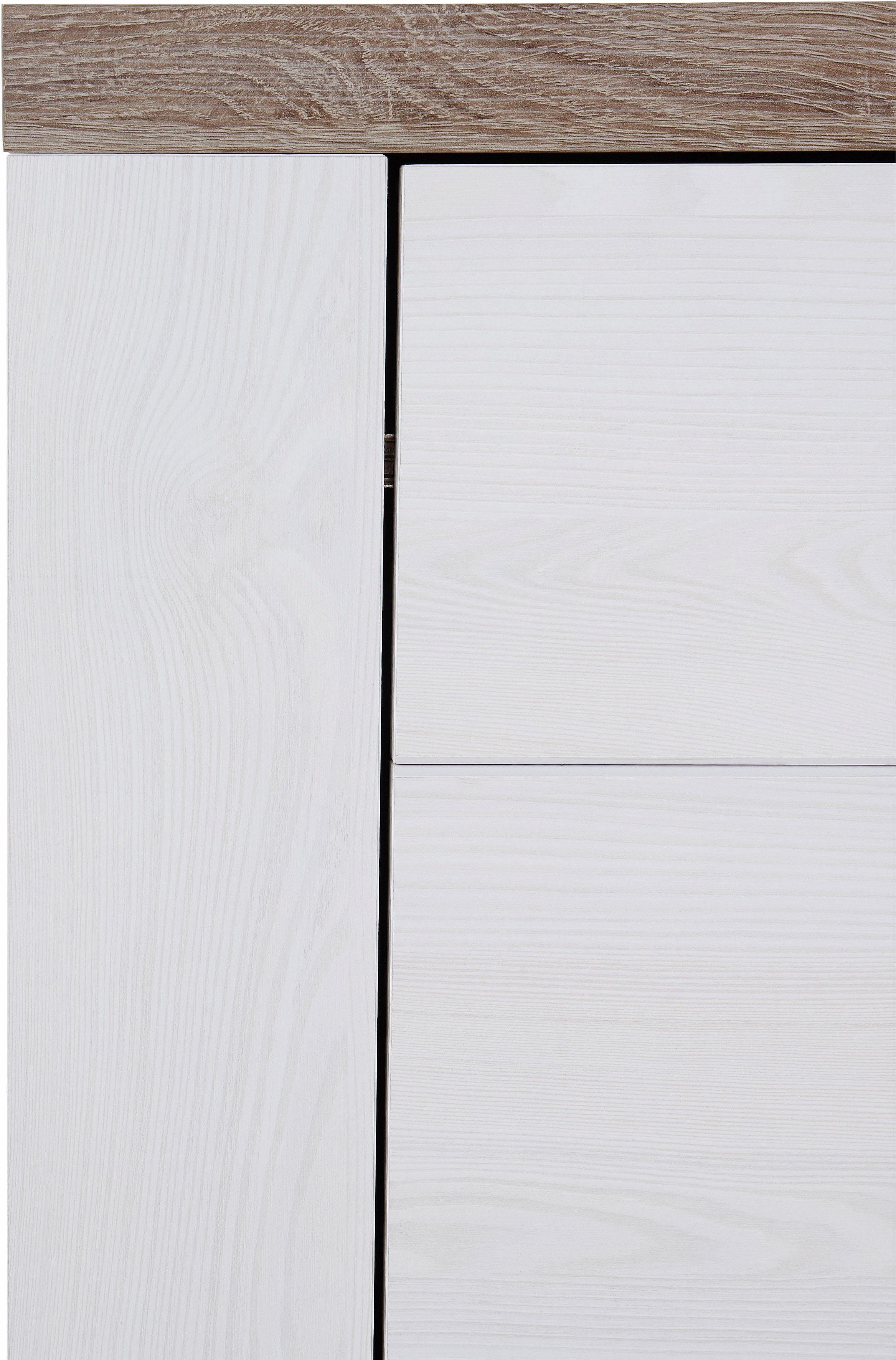 Home affaire Dressoir Larona, tijdloze commode met 2 deuren, deurkast, breedte 155 cm, Hoogte 84 cm, veel opbergruimte, dressoir met decoratieve lijstlook