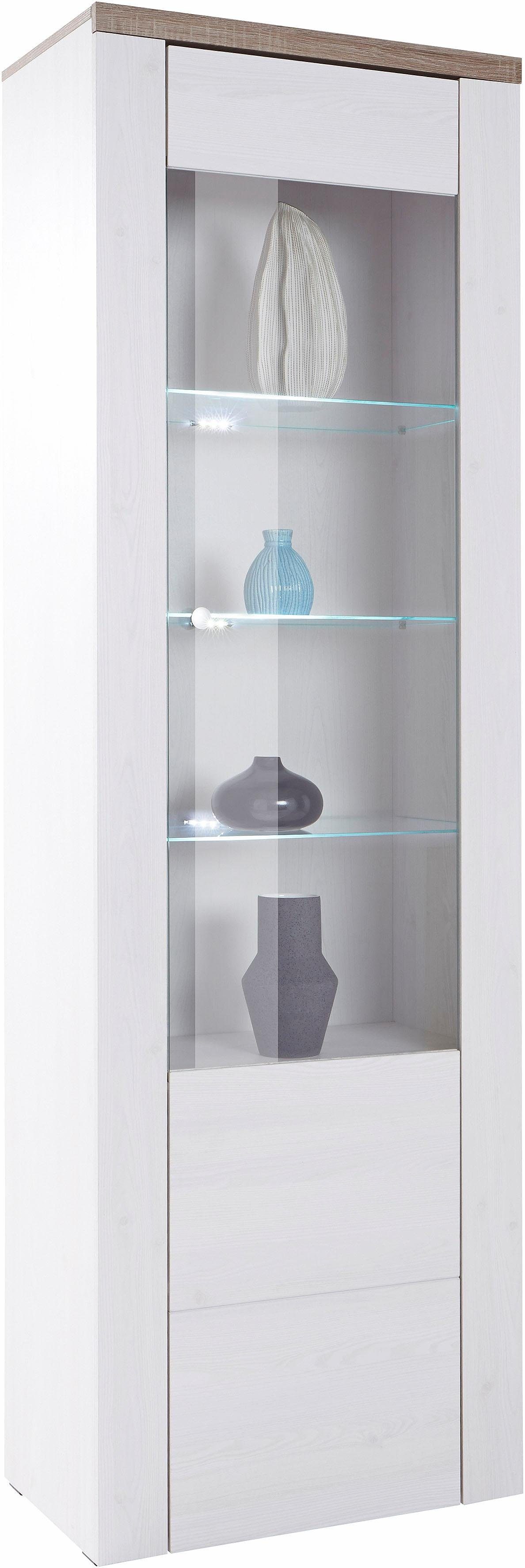 Home affaire Vitrinekast Larona, tijdloze glazen vitrine, hoge kast hoogte 205,6 cm