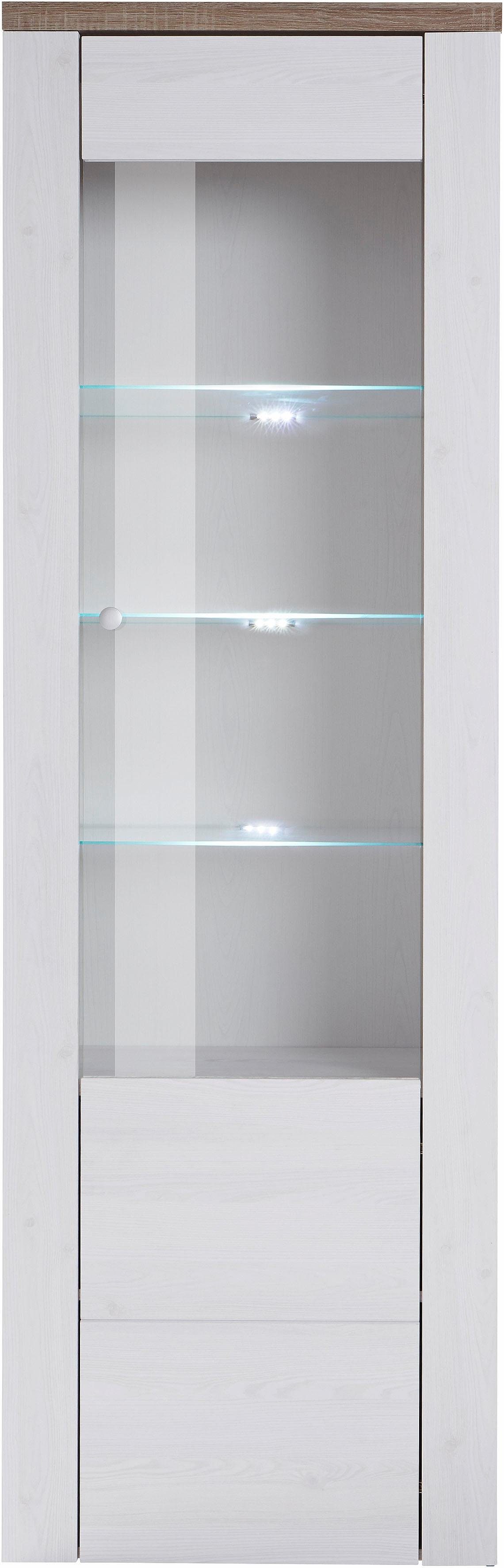 Home affaire Vitrinekast Larona, tijdloze glazen vitrine, hoge kast hoogte 205,6 cm