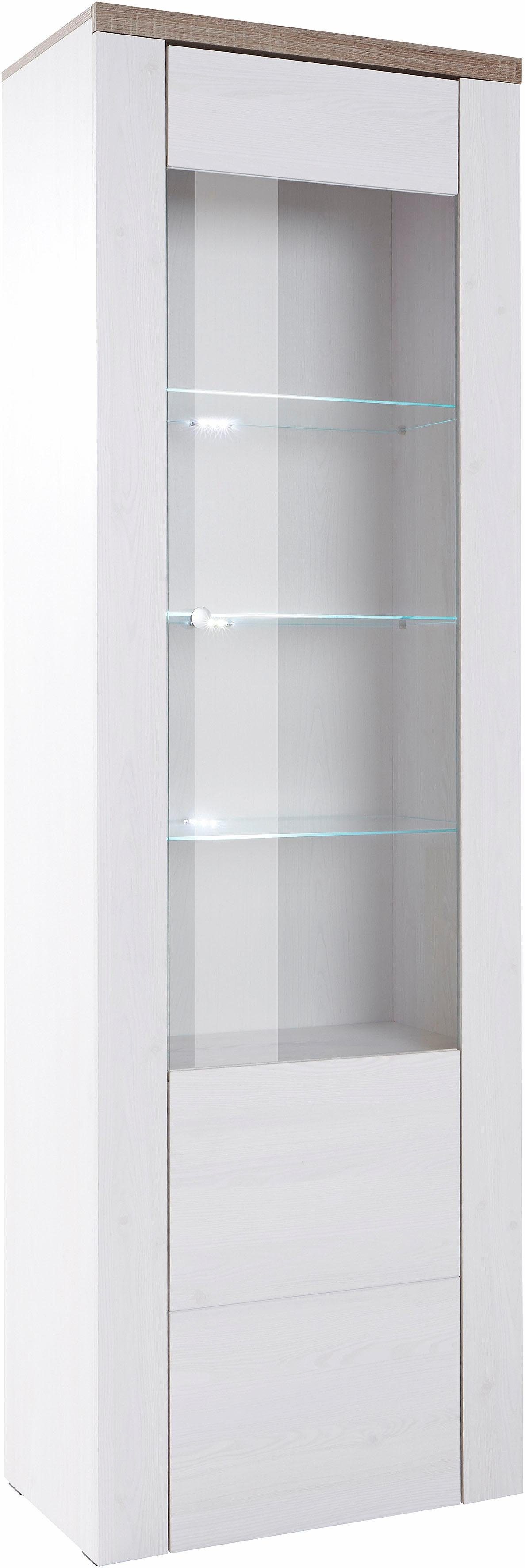 Home affaire Vitrinekast Larona, tijdloze glazen vitrine, hoge kast hoogte 205,6 cm