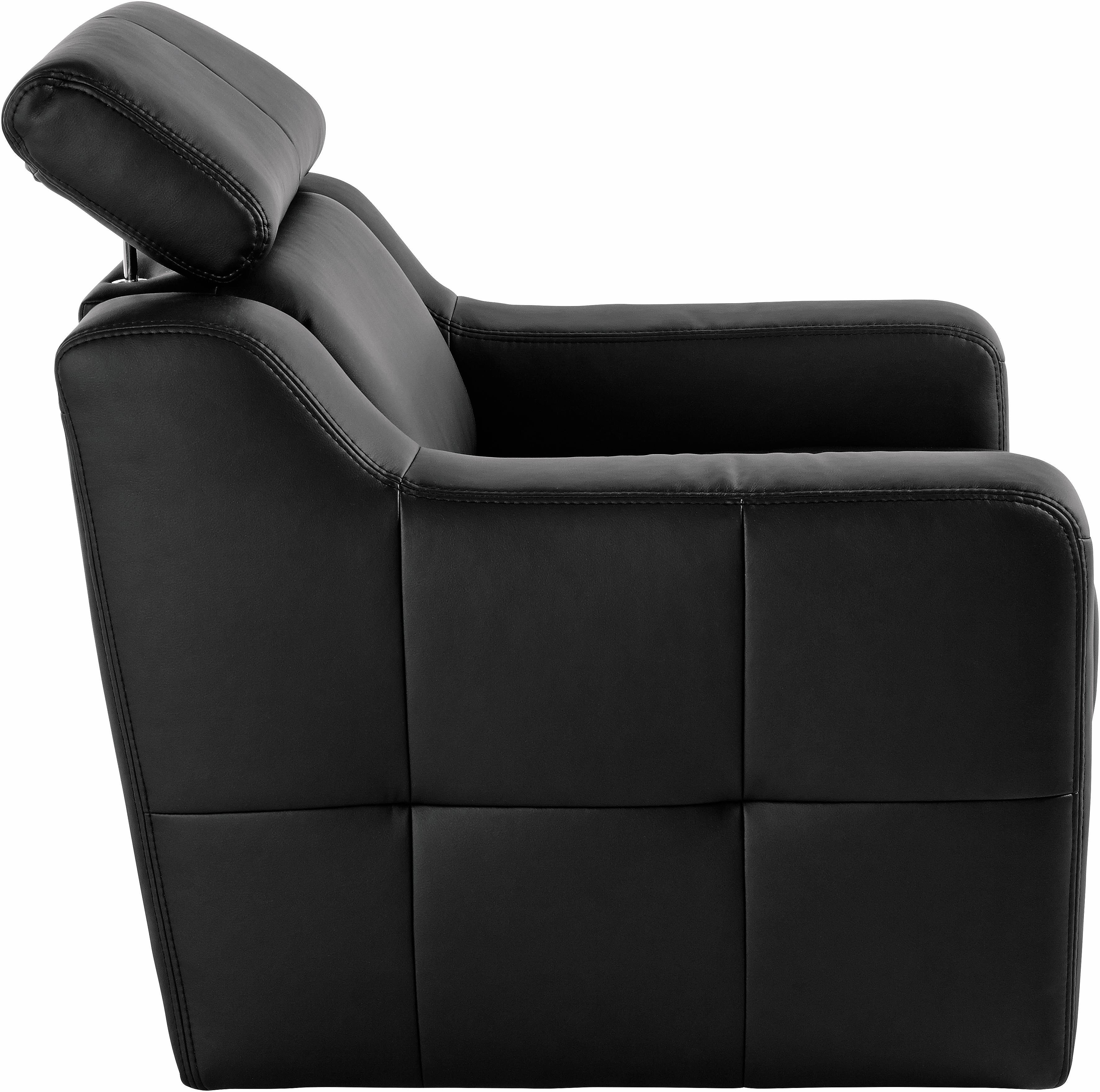 exxpo - sofa fashion Fauteuil Lotos, loungestoel met verstelbare hoofdsteun resp. rugleuning (set)