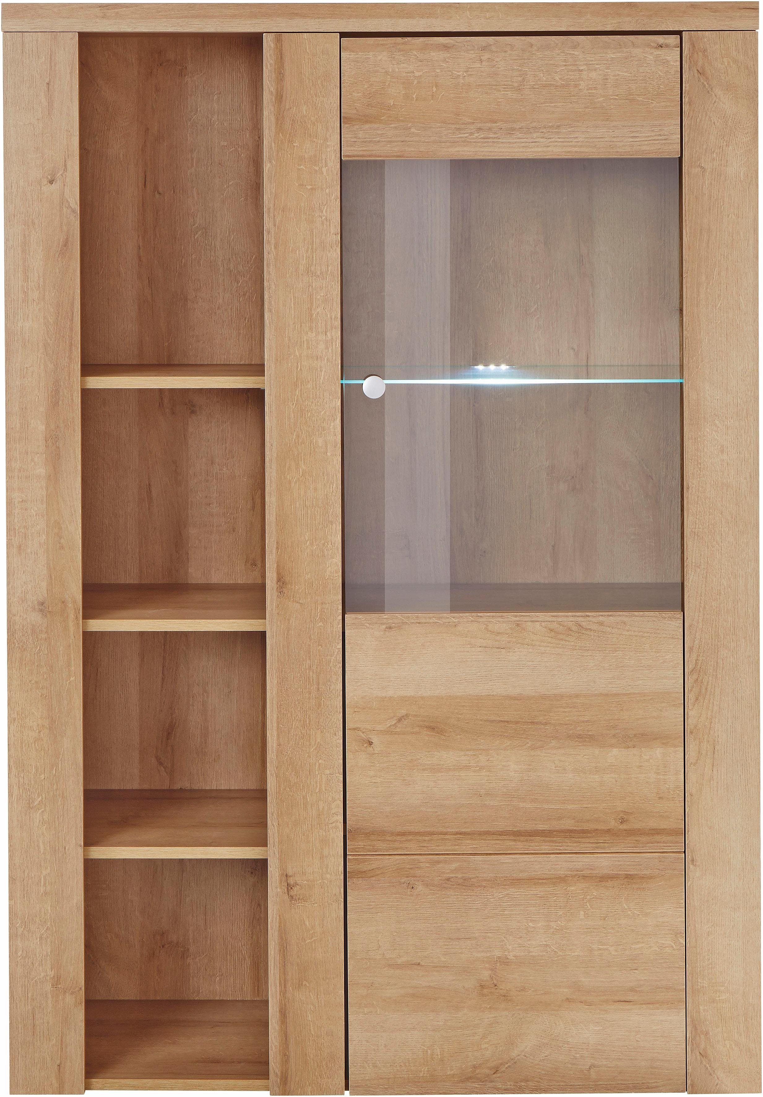 Home affaire Vitrinekast Larona, tijdloze glazen vitrine, hoge kast hoogte 145 cm