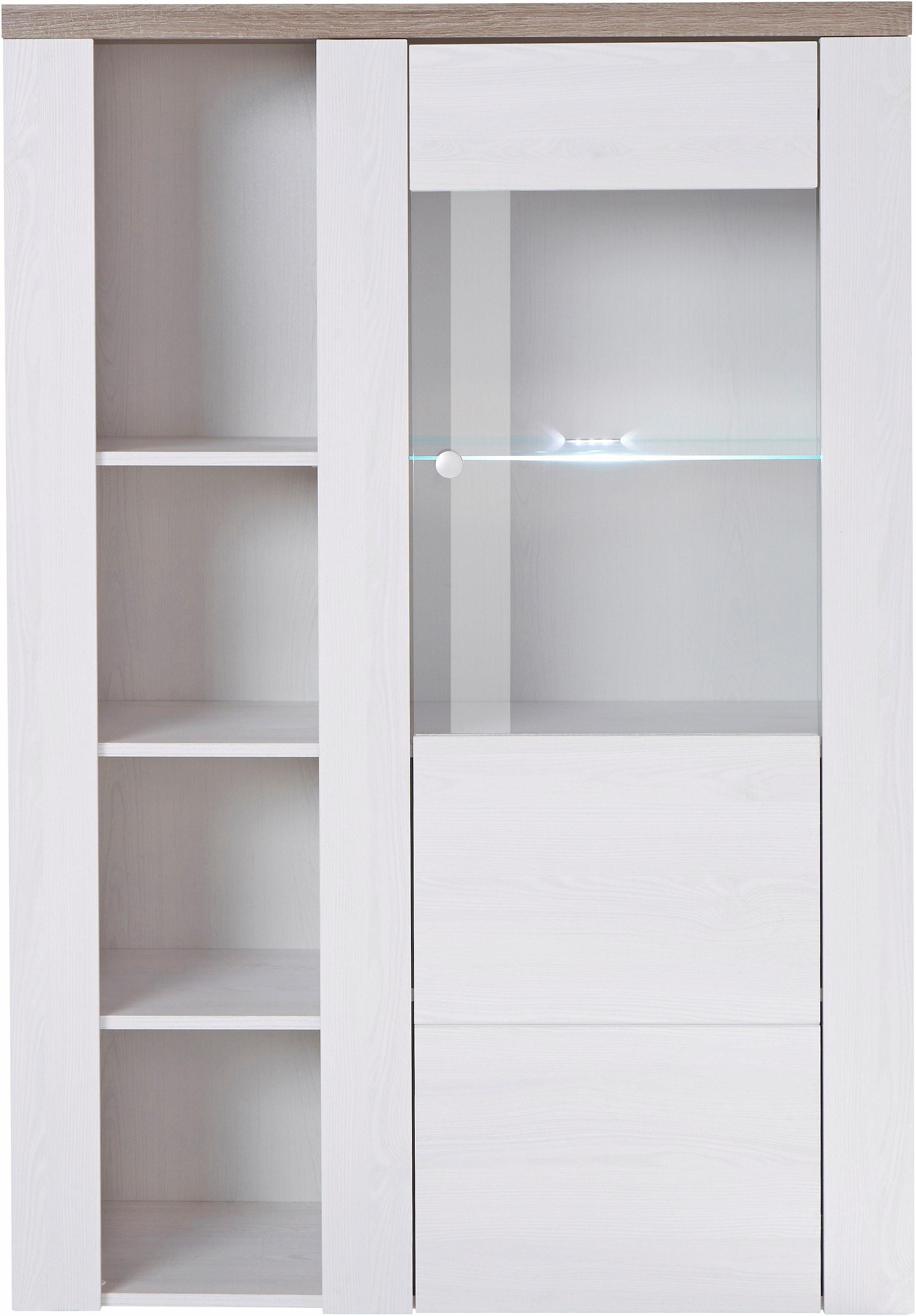 Home affaire Vitrinekast Larona, tijdloze glazen vitrine, hoge kast hoogte 145 cm