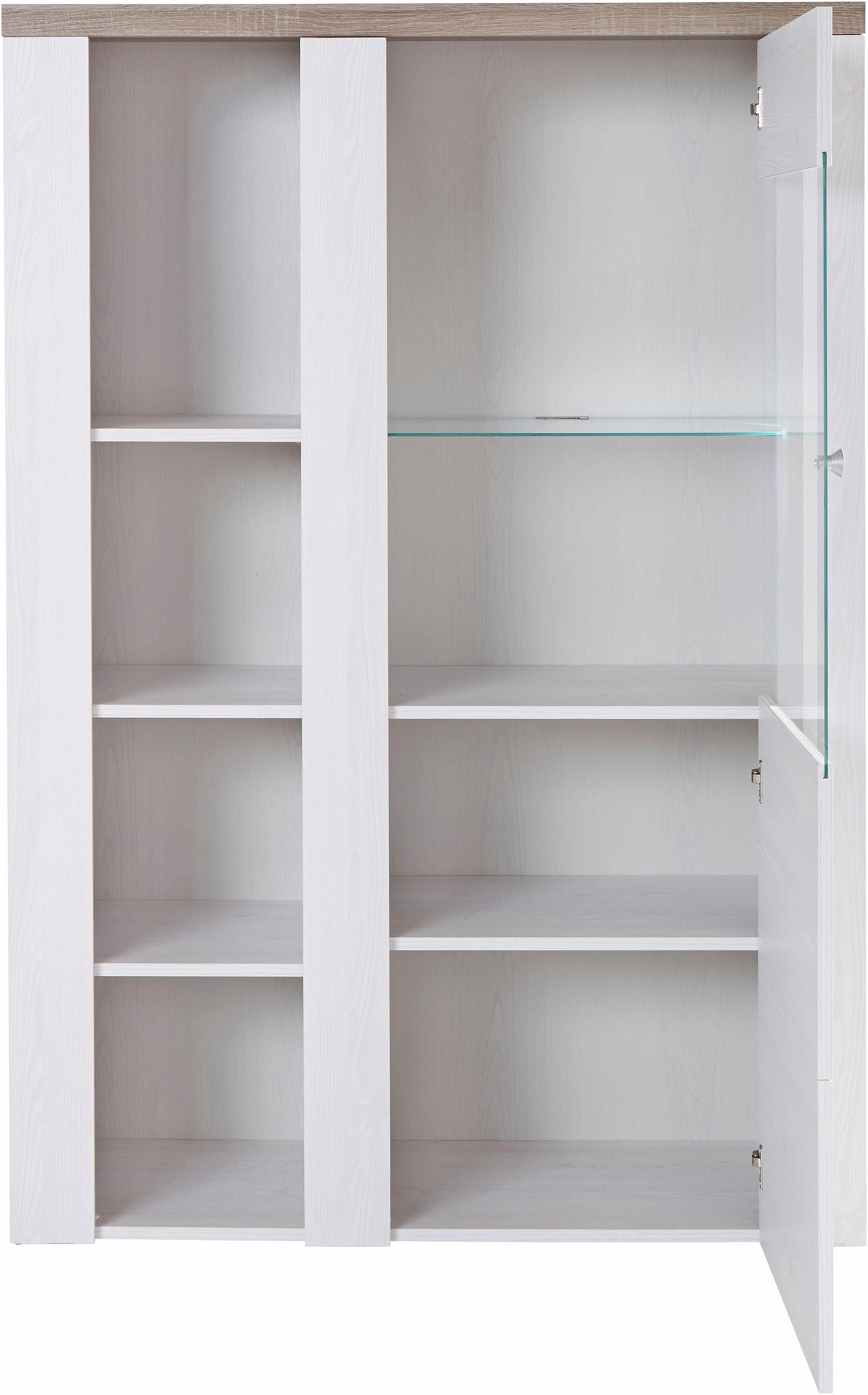 Home affaire Vitrinekast Larona, tijdloze glazen vitrine, hoge kast hoogte 145 cm
