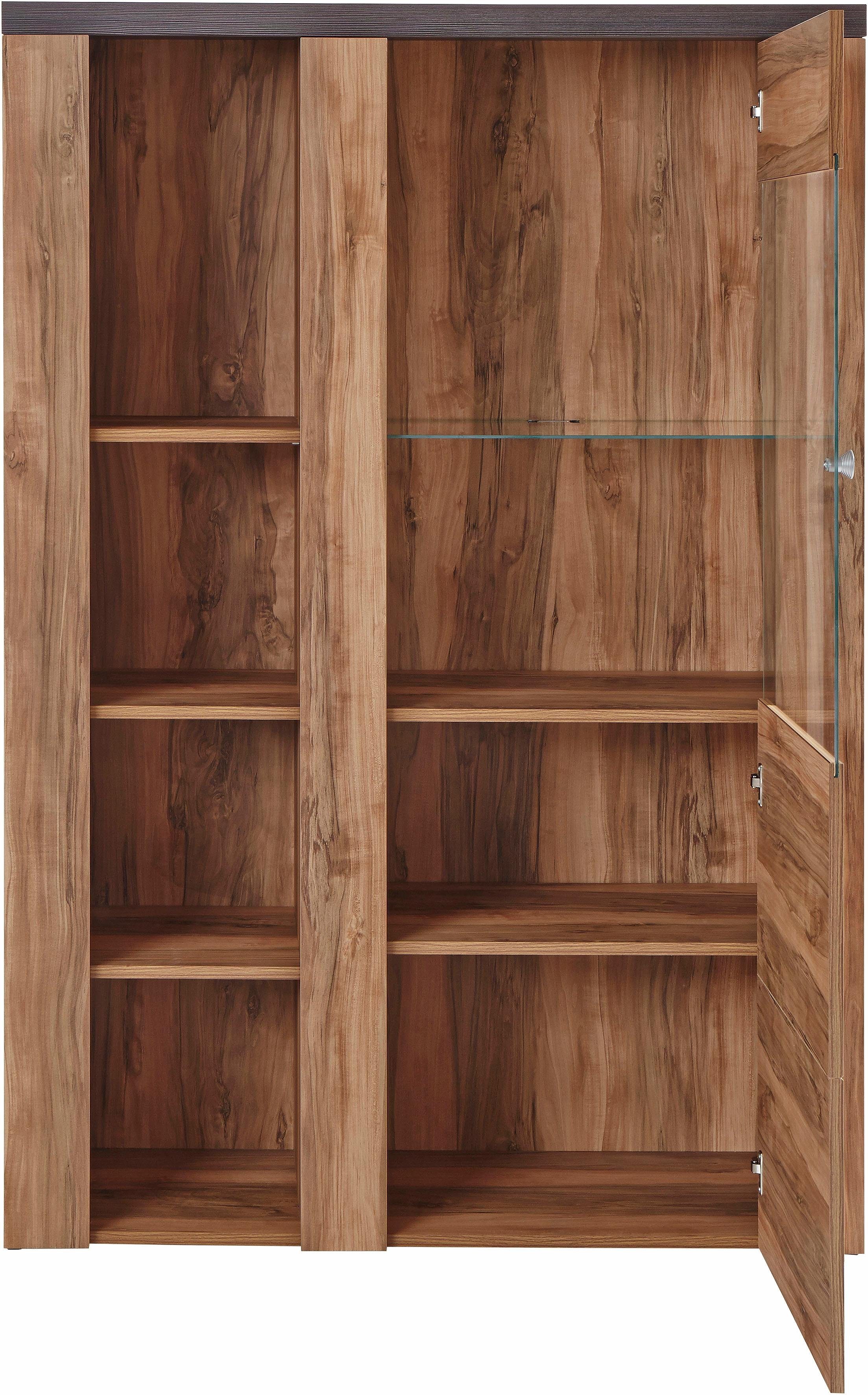 Home affaire Vitrinekast Larona, tijdloze glazen vitrine, hoge kast hoogte 145 cm