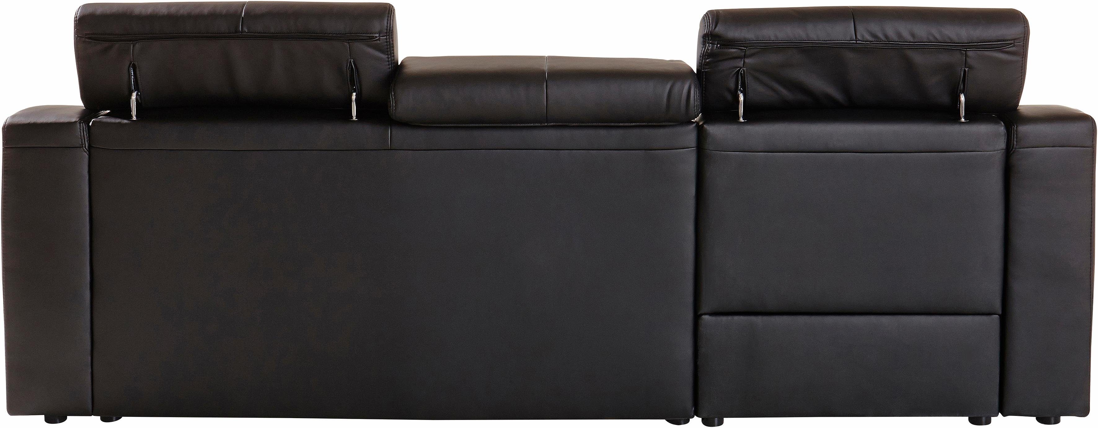 exxpo - sofa fashion Hoekbank Lotos, comfortabel en functioneel, L-vorm met verstelbare hoofdsteun resp. rugleuning, naar keuze met slaapfunctie