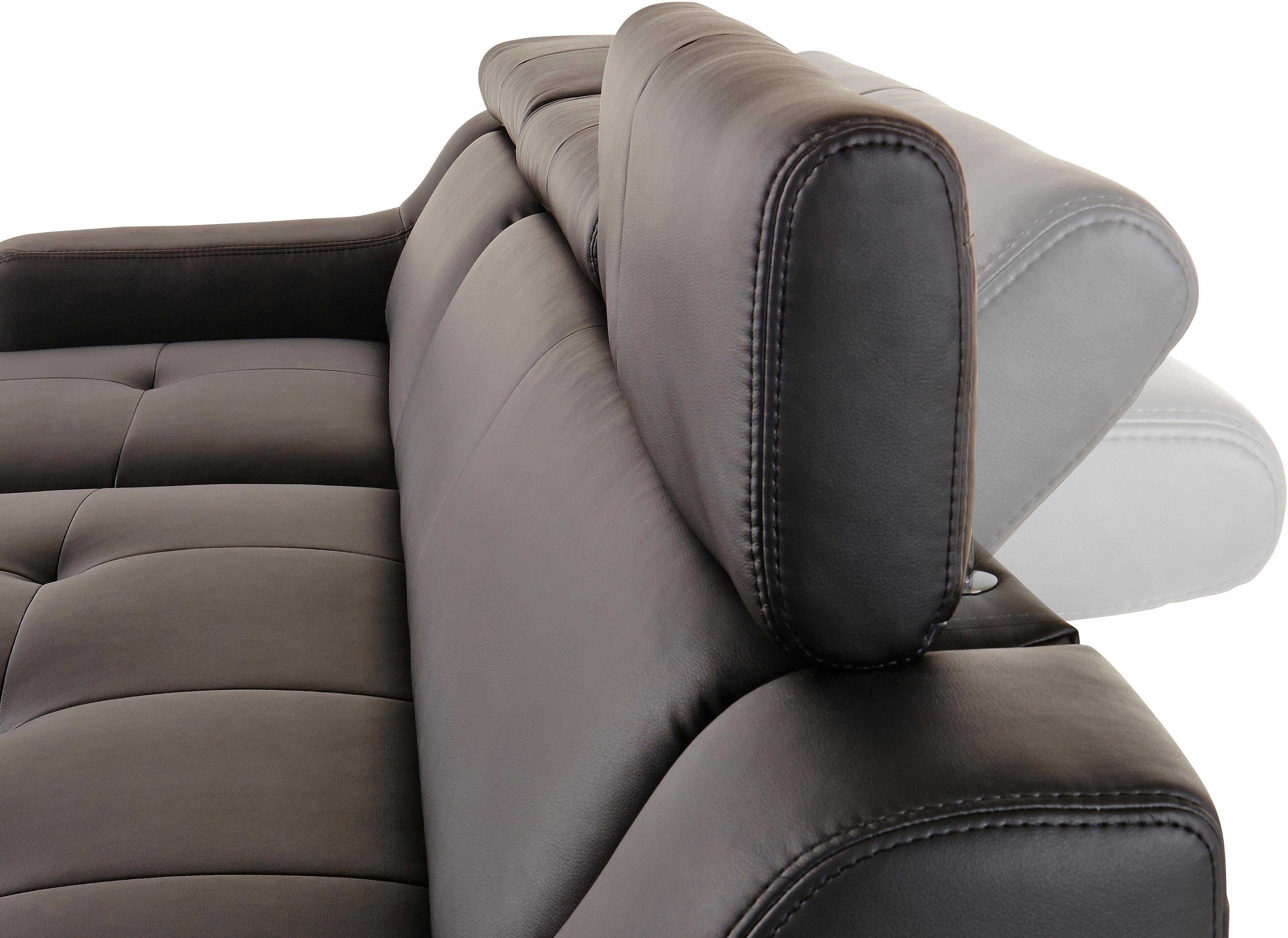exxpo - sofa fashion Hoekbank Lotos, comfortabel en functioneel, L-vorm met verstelbare hoofdsteun resp. rugleuning, naar keuze met slaapfunctie