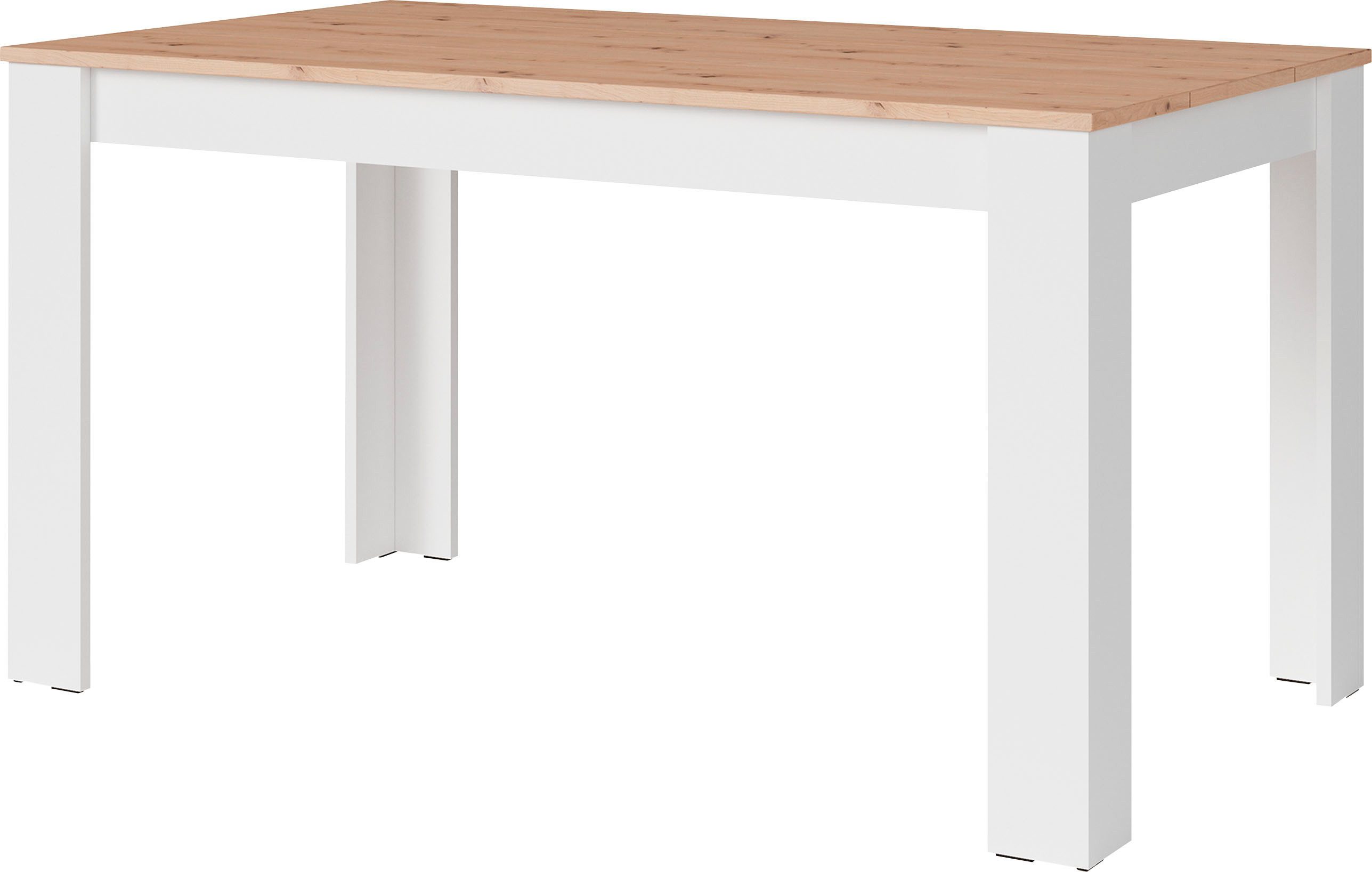 byLIVING Eettafel Nori Keukentafel in eikenlook, frame in antraciet of wit