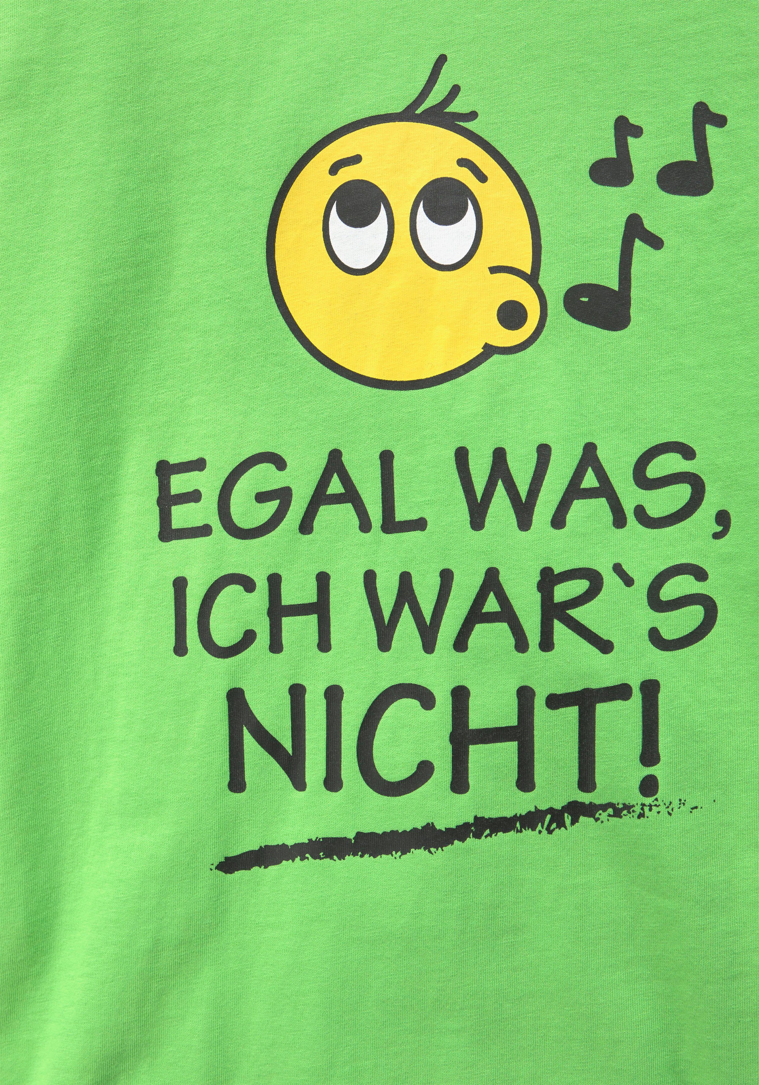 KIDSWORLD Shirt met lange mouwen EGAL WAS, ICH WAR'S NICHT! Lange mouwen, basic pasvorm, frisse opdruk, ronde hals