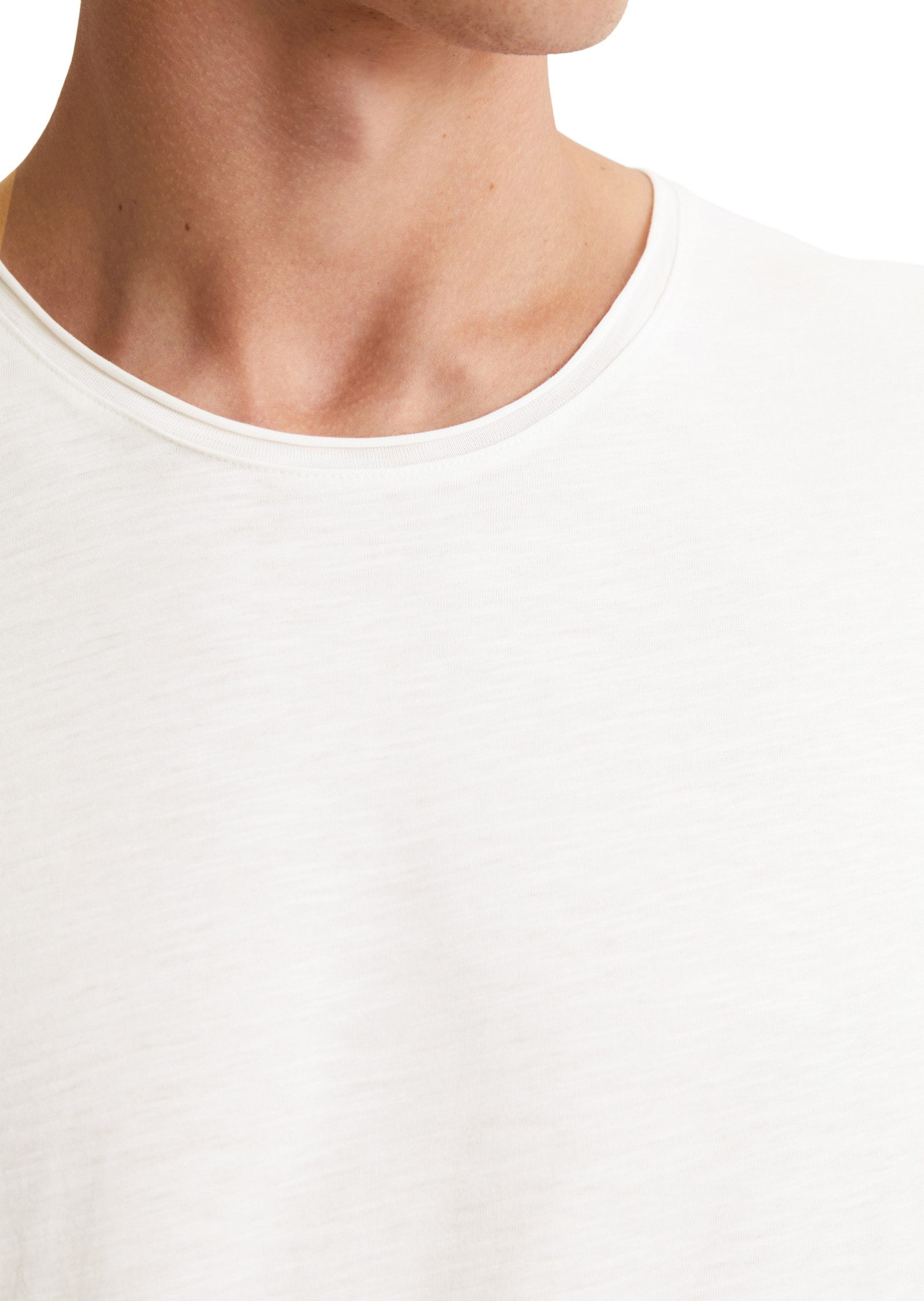 Marc O'Polo T-shirt onregelmatige slub-jersey, elastische ronde hals