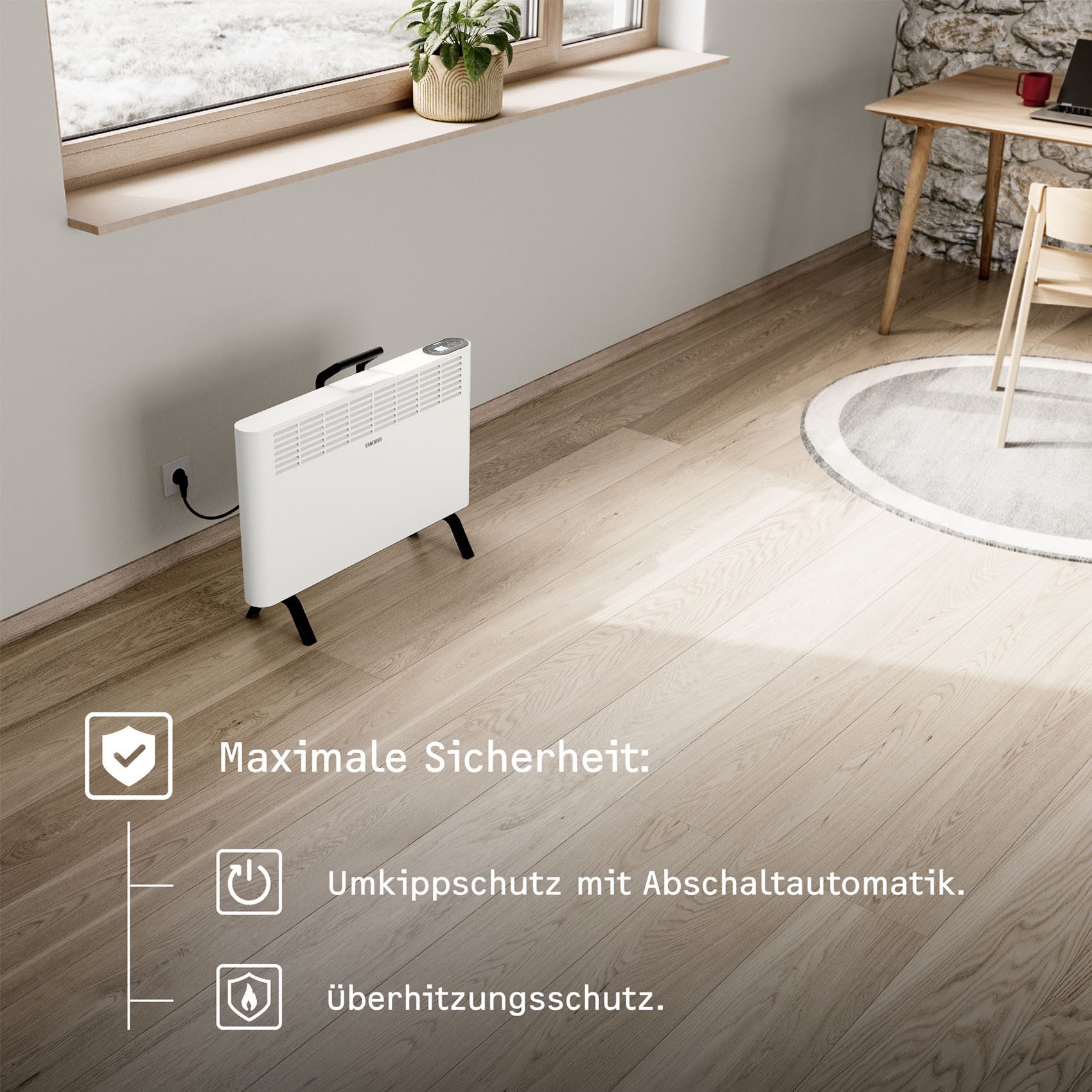 Stiebel-Eltron Convectorkachel "CNS 2000 Plus LCD move", staande convector energiezuinig, wit, 2 kW