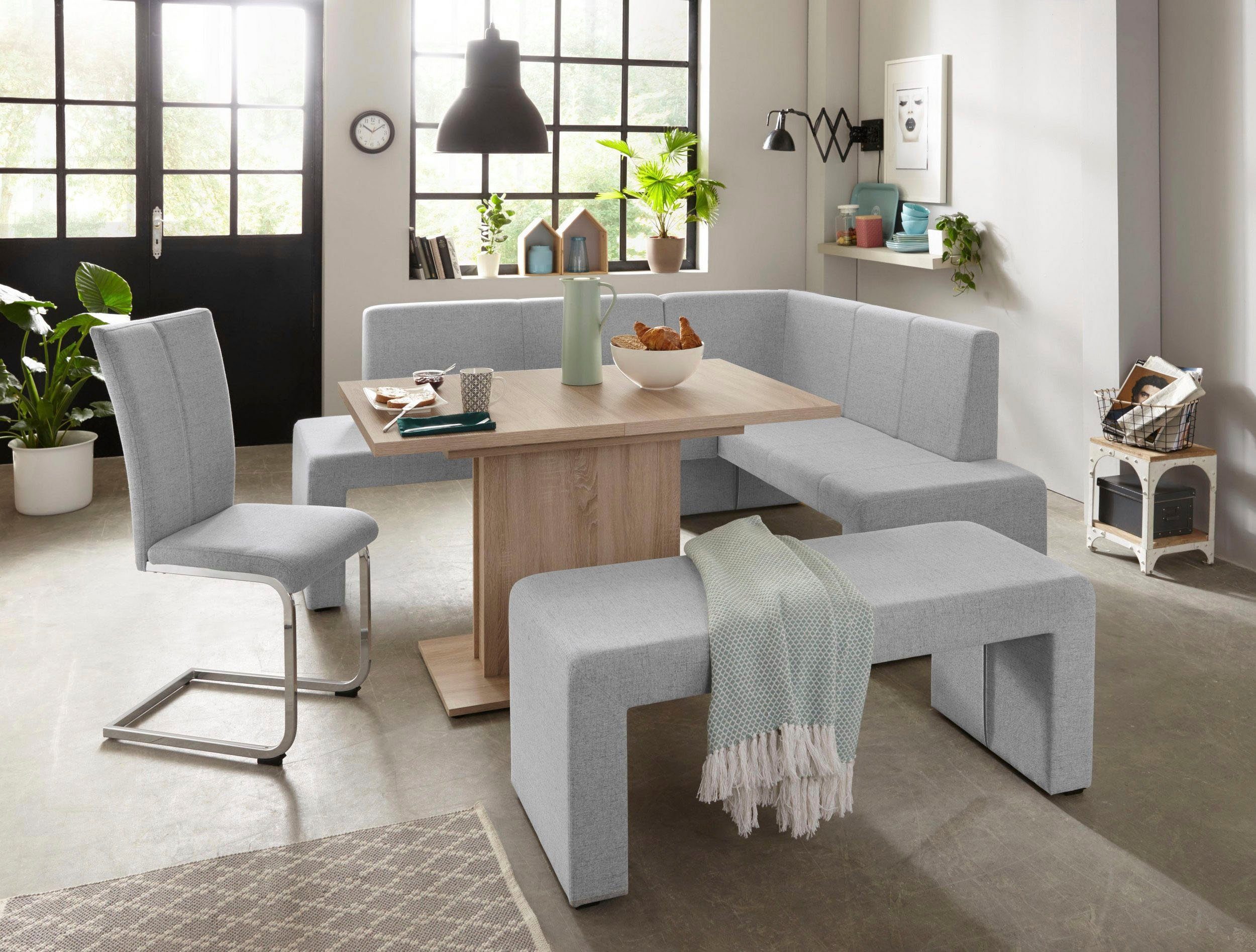 Home affaire Vrijdragende stoel Alex Stoel belastbaar tot 120 kg, frame in chroom-look (set, 2 stuks)
