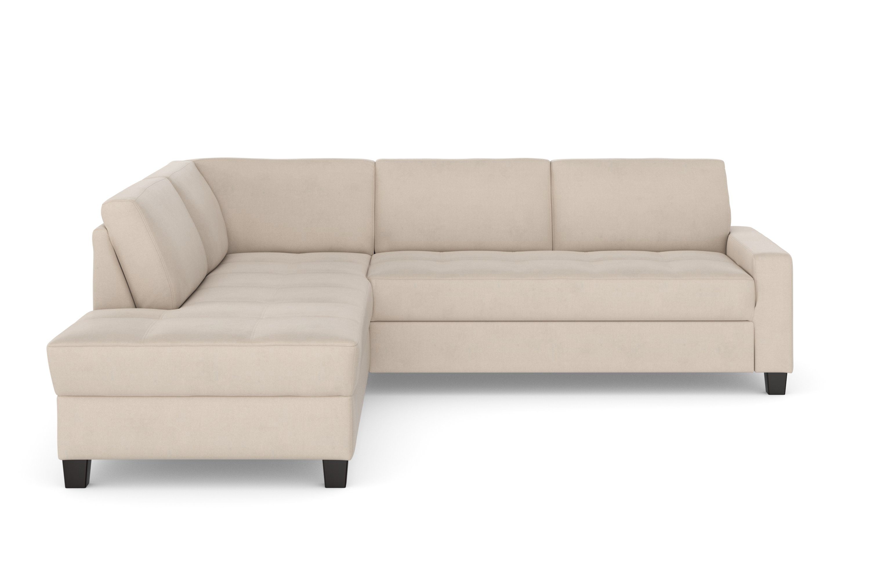 DOMO collection Hoekbank Florentina tijdloos en elegant, zitnaden als designelement, L-vorm keuze met slaapfunctie, met contrastnaad, comfortabele zithoogte 47 cm