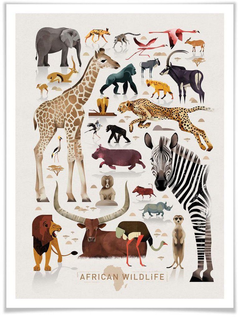 wall-art poster africa poster zonder lijst (1 stuk) multicolor