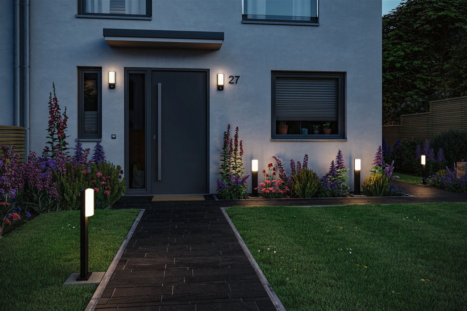 Paulmann Led-wandlamp voor buiten Bonnie IP44 93x77mm 3000K 8,5W 560lm 230V antraciet aluminium (1 stuk)
