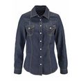 arizona jeans blouse met drukknopen in parelmoer-look blauw