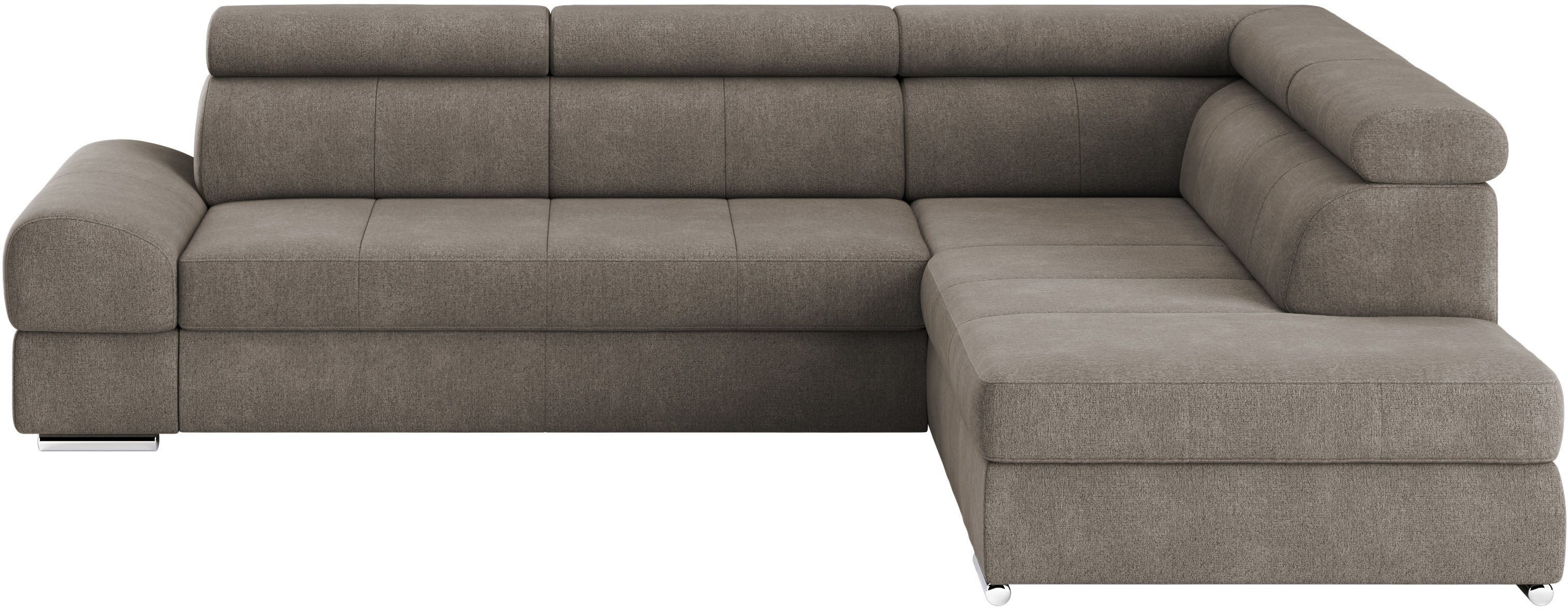 sit&more Hoekbank Broadway L-vorm met verstelbare hoofdsteunen, naar keuze met slaapfunctie