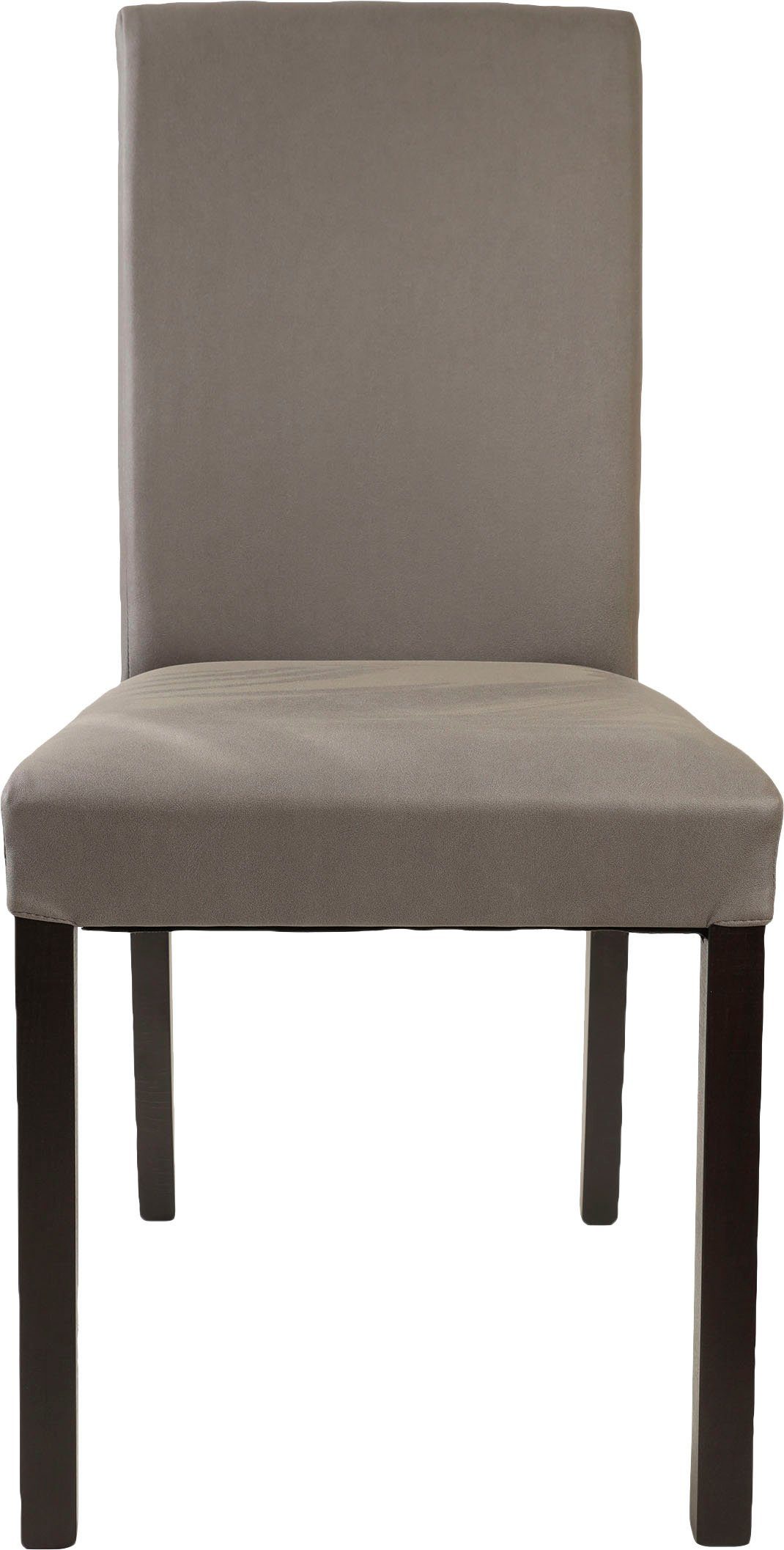 Home affaire Stoel met 4 poten Nina robuuste microvezel, frame naturel-beuken of wengé gelakt (set, 2 stuks)
