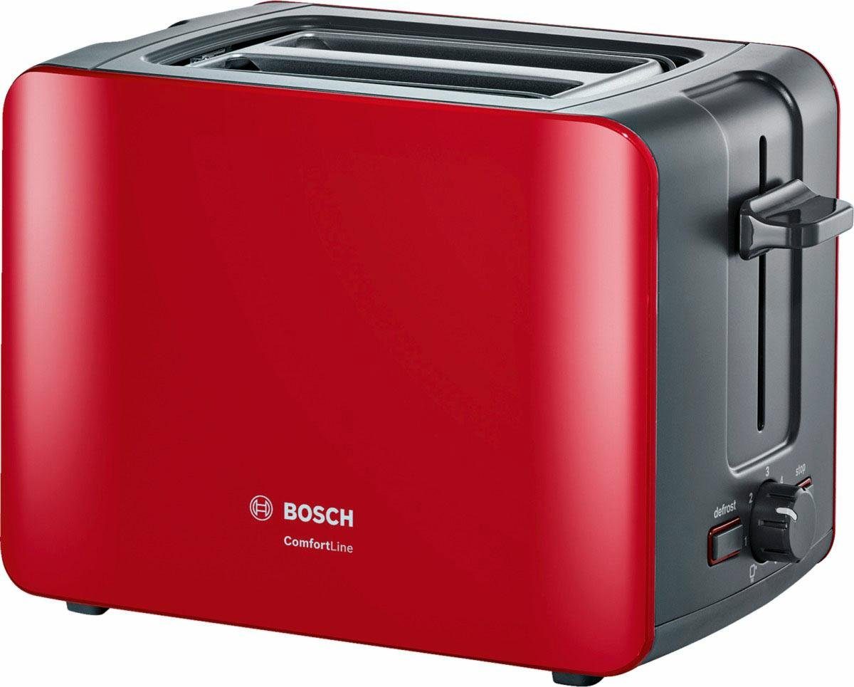 Otto - Bosch BOSCH compacte toaster ComfortLine, rood/antraciet TAT6A114 van ’The Taste‘